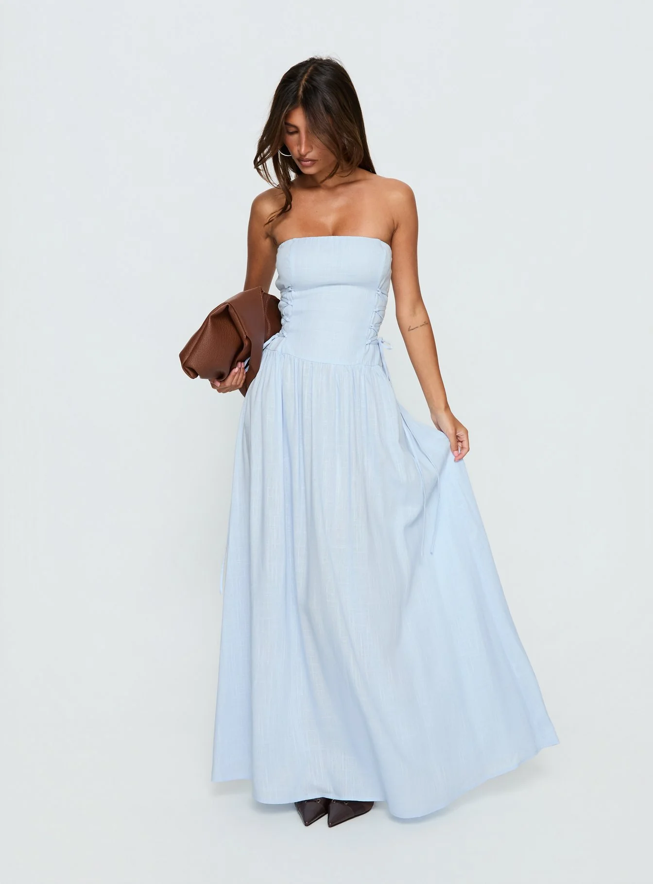 So Far So Good Maxi Dress Baby Blue - Image 3
