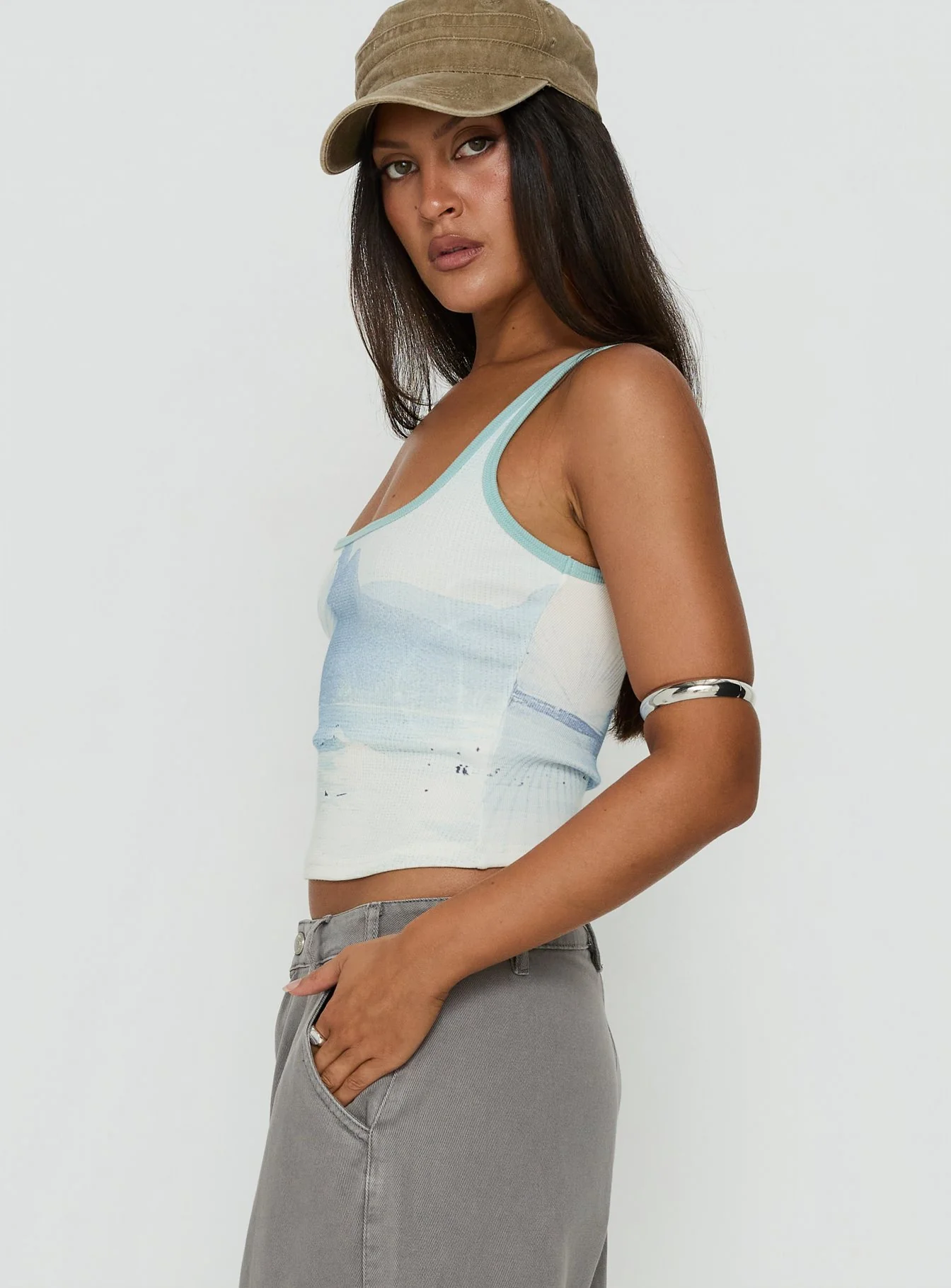 Soft Ember Graphic Tank Top Blue - Image 4