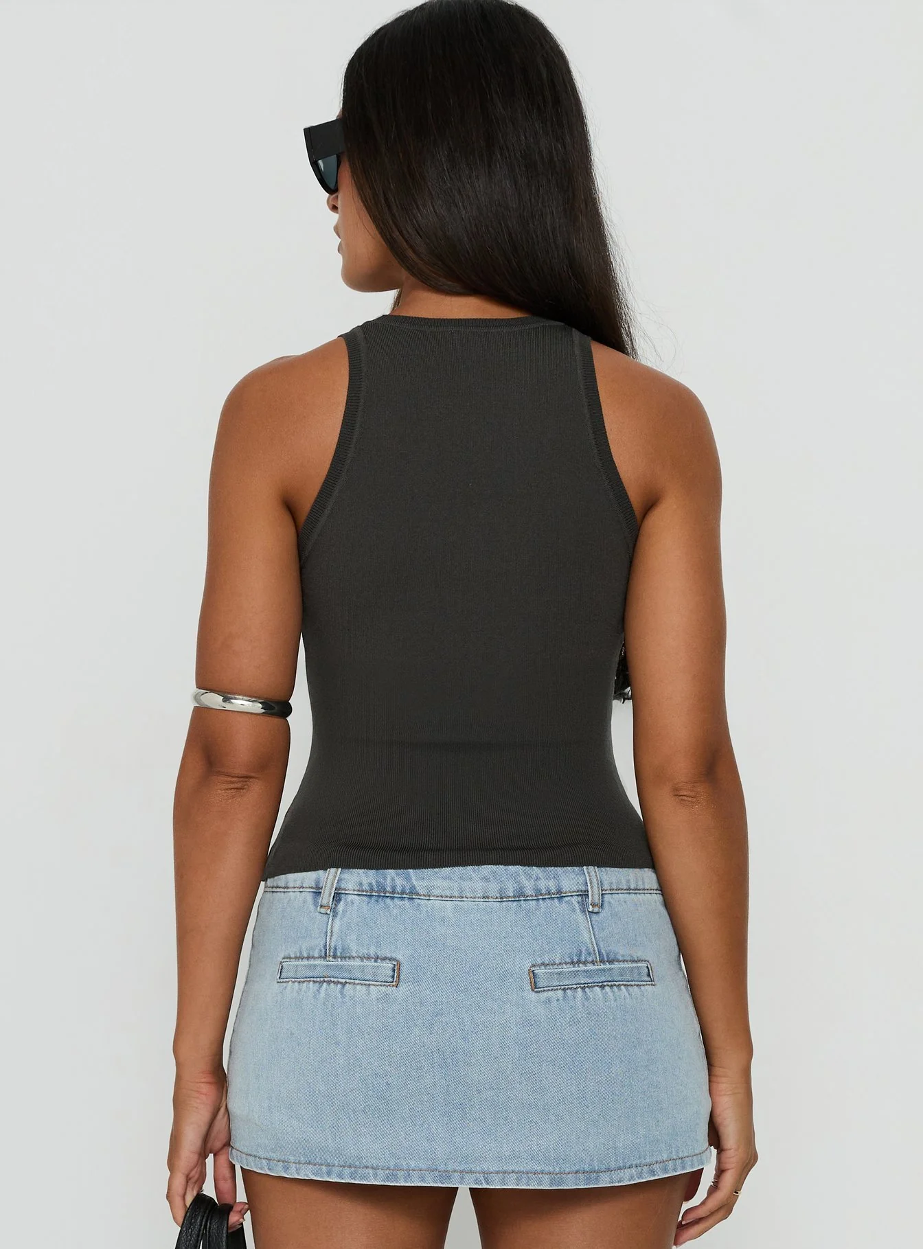 Solanah Knit Tank Top Charcoal - Image 5