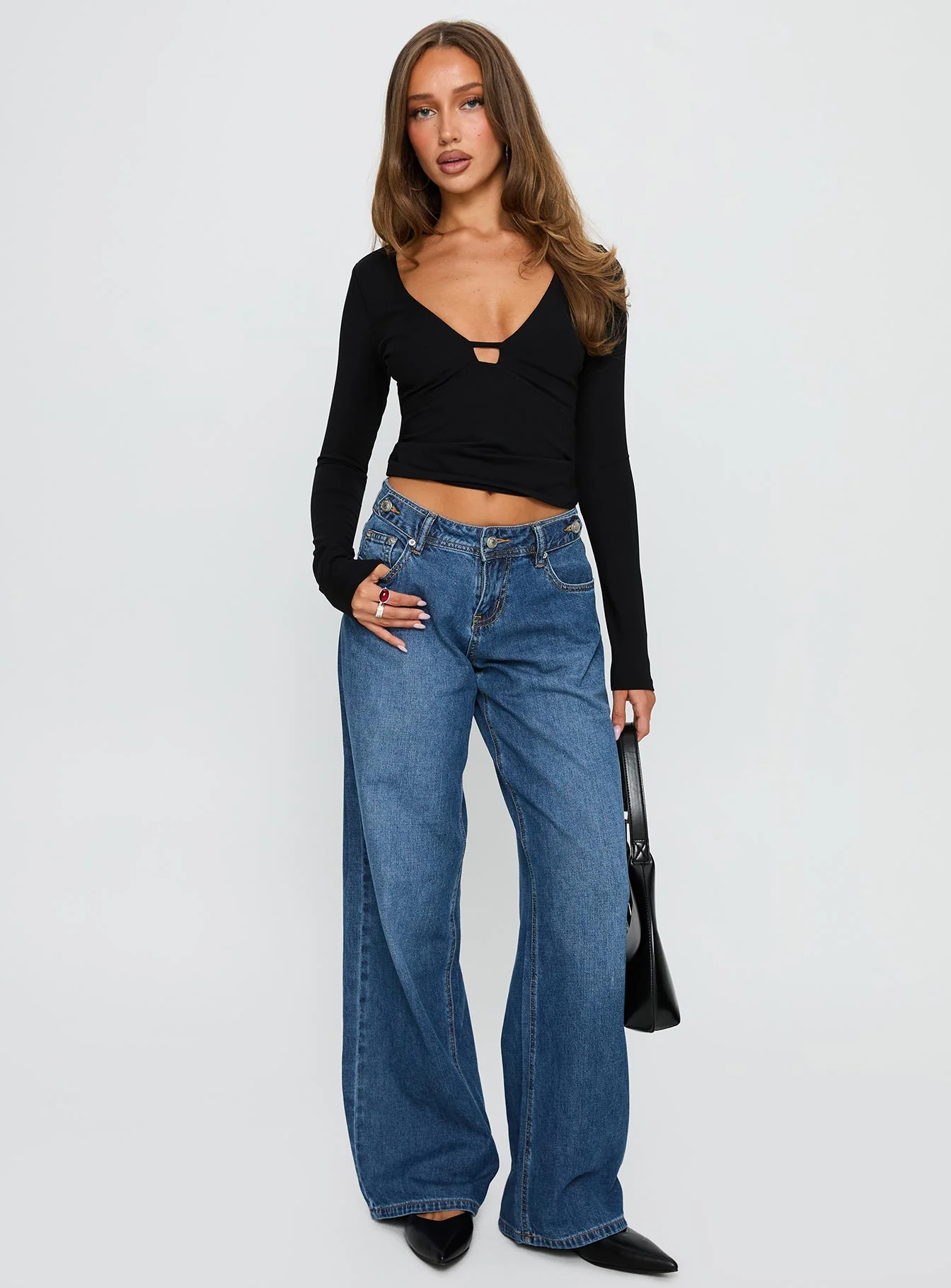 Sold On You Long Sleeve Top Black - Image 2