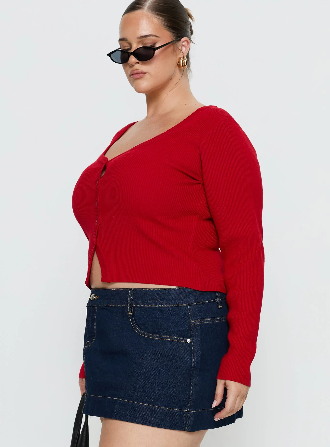 Sorenna Long Sleeve Top Red Curve - Image 3