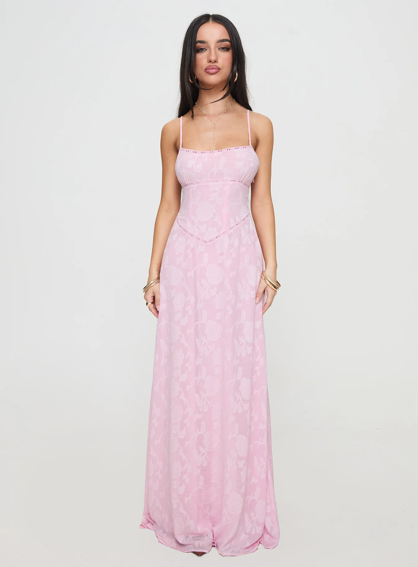 South Of France Maxi Dress Pink Petite - Image 7