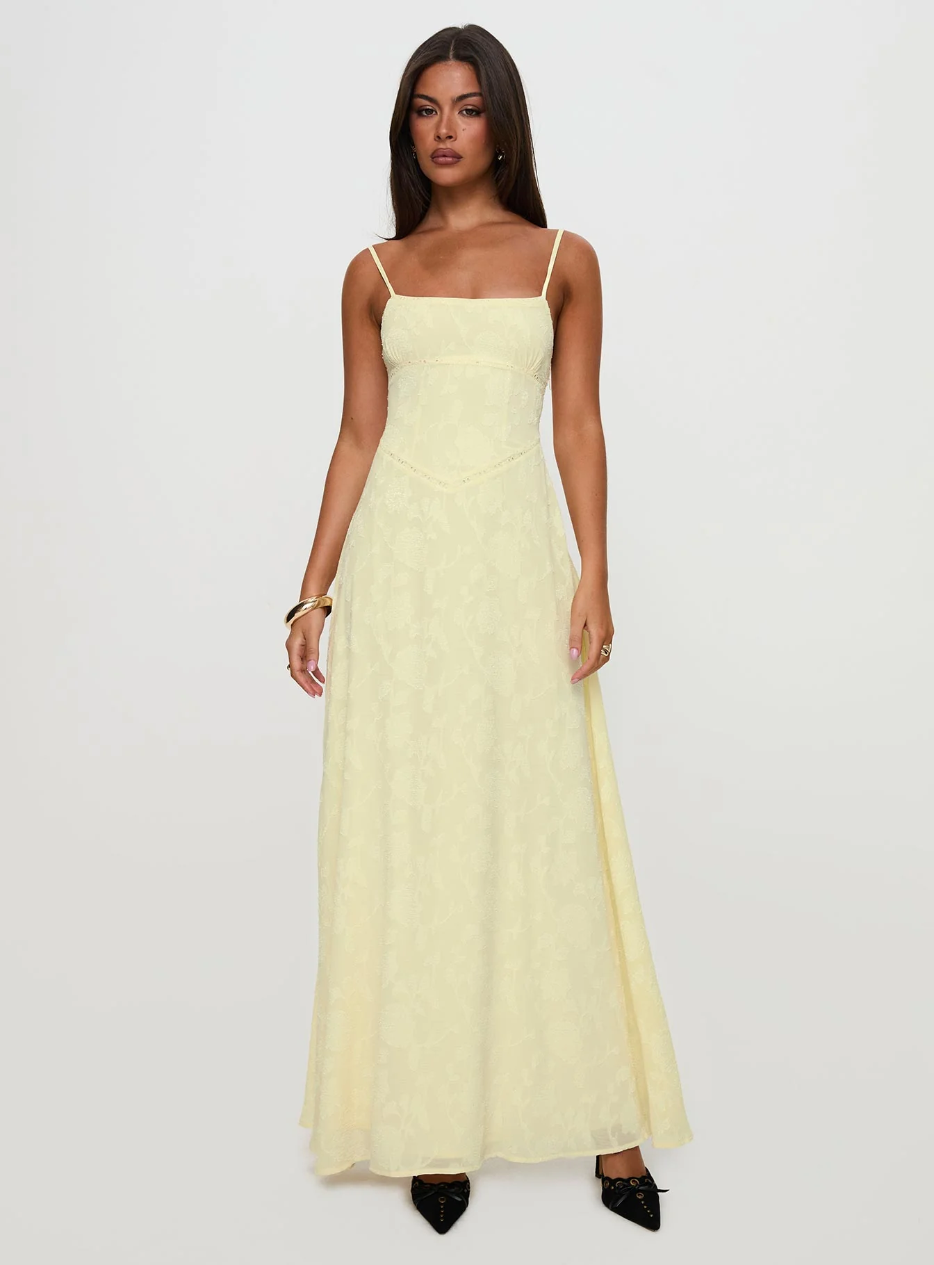 South Of France Maxi Dress Yellow Petite - Image 8