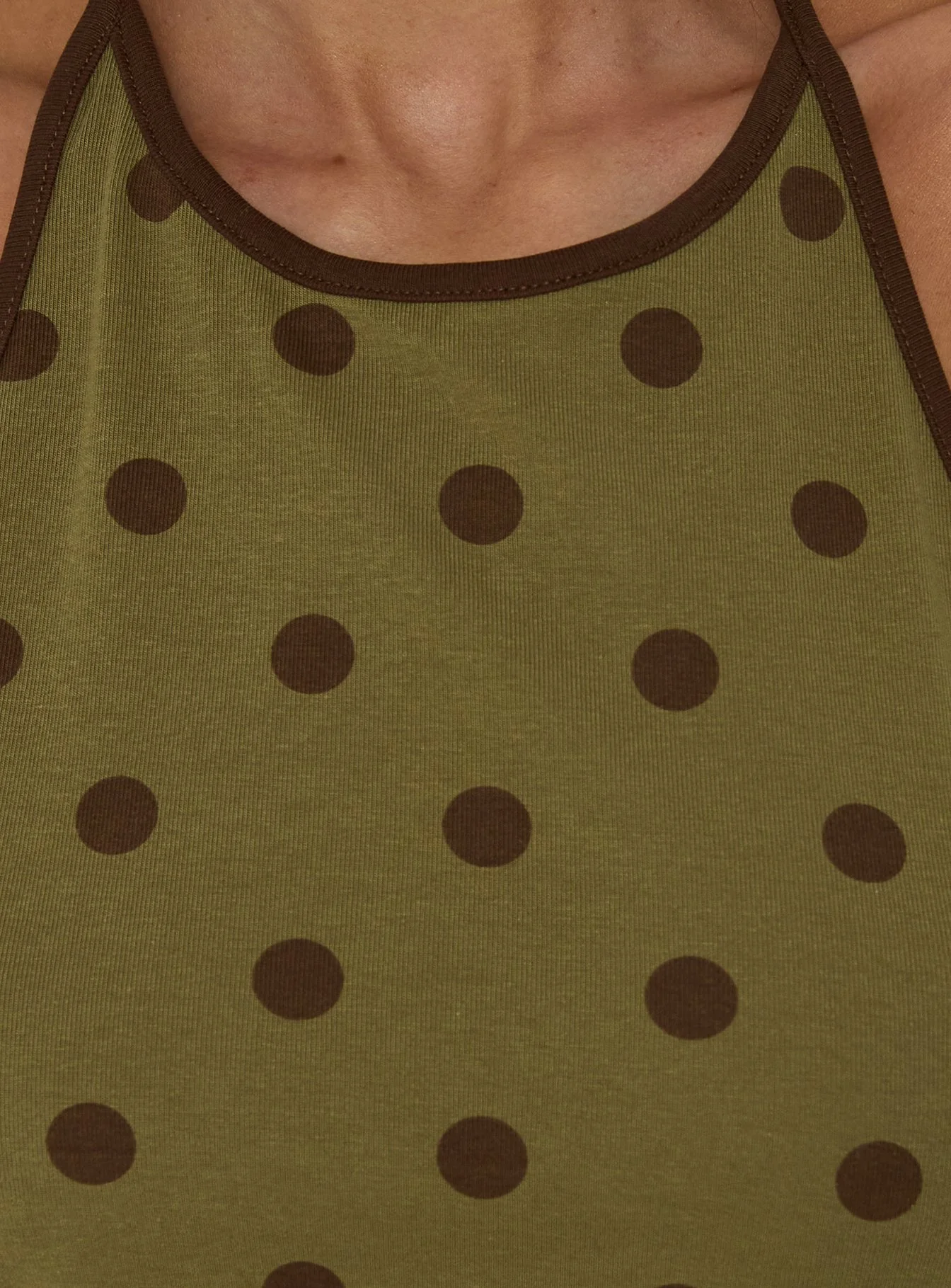 Speranza High Neck Halter Top Green Polka Dot - Image 6