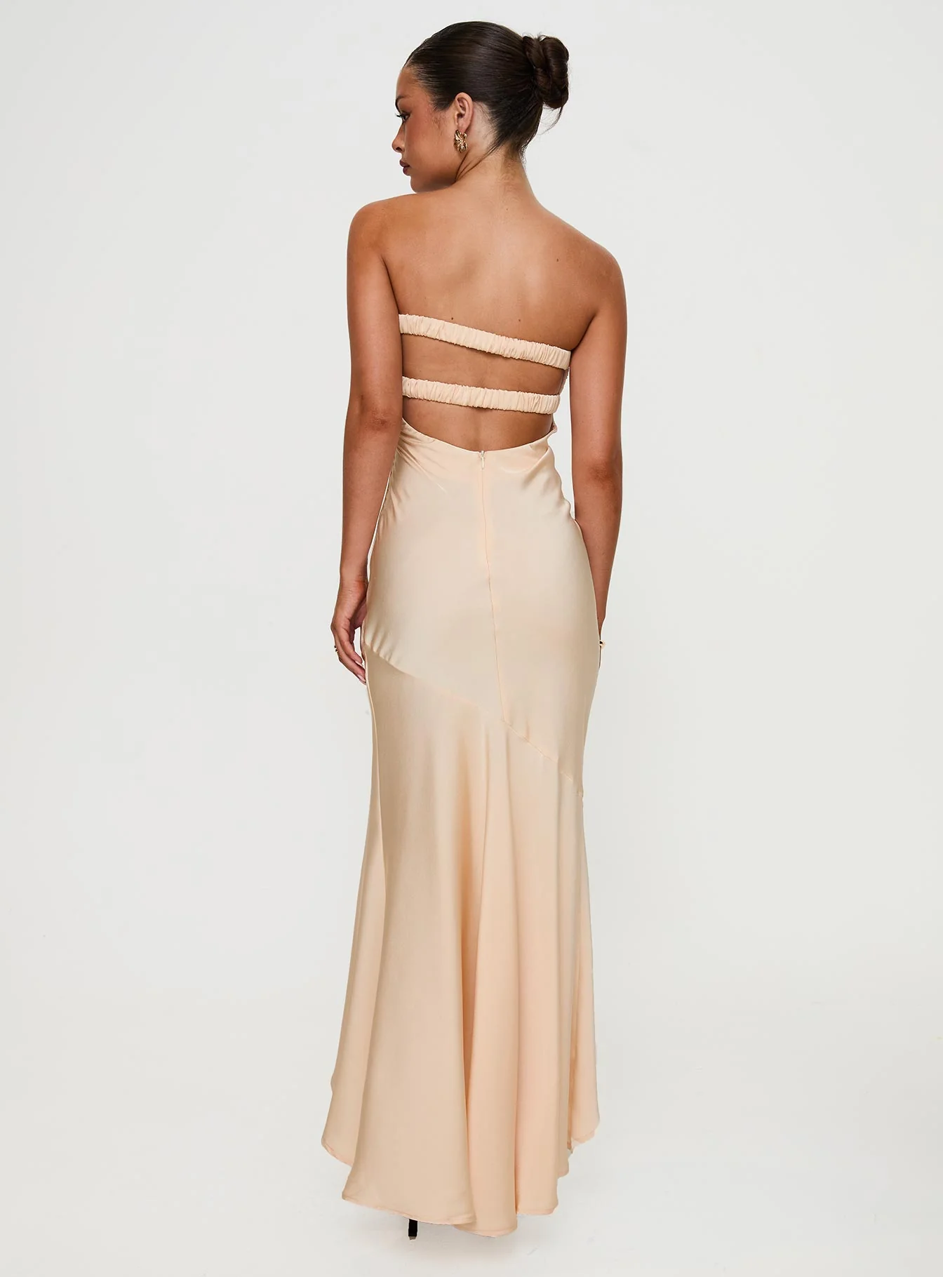Stand A Chance Twist Detail Maxi Dress Champagne - Image 5