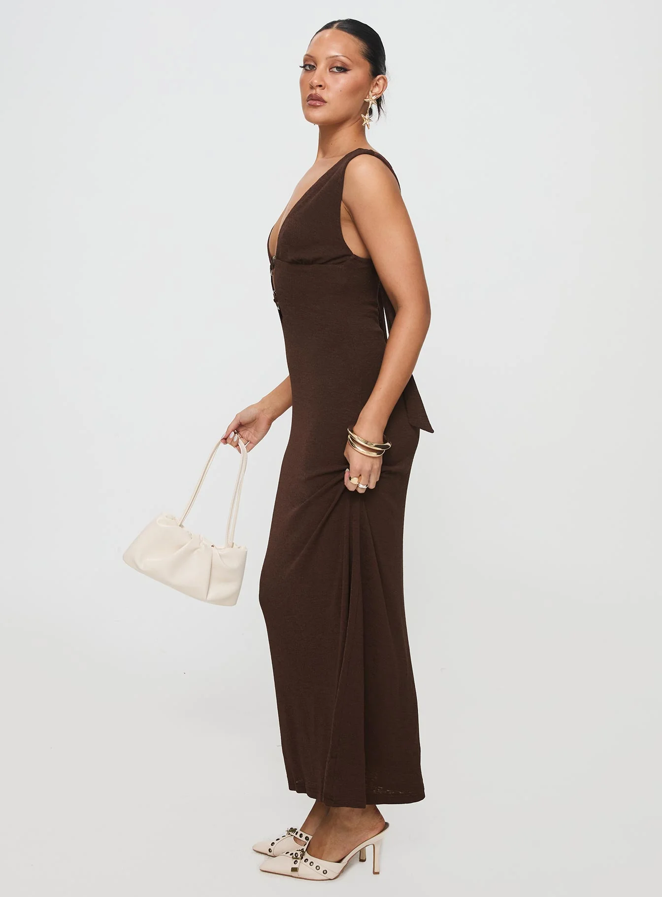 Steward Maxi Dress Chocolate Petite - Image 4