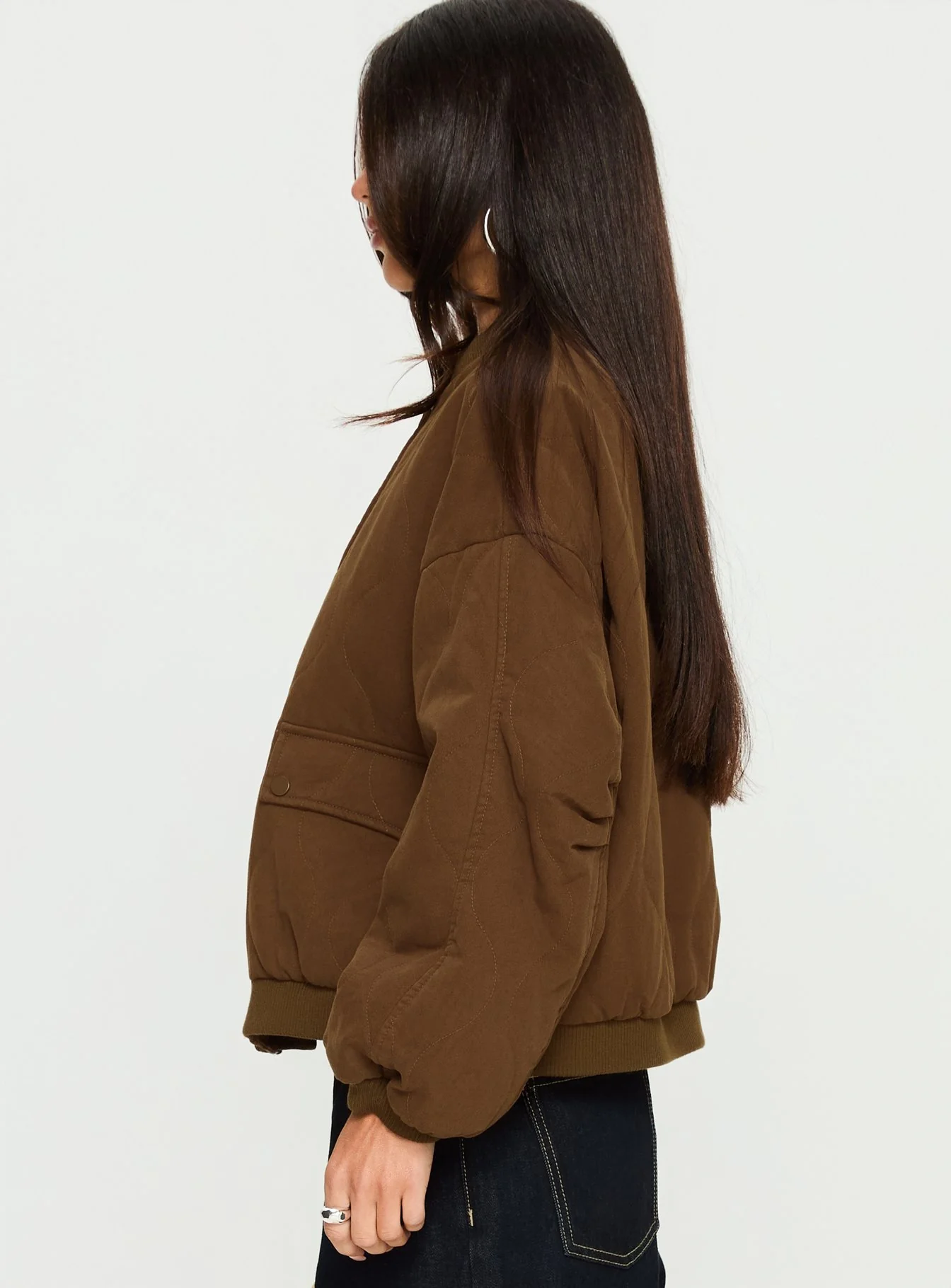 Stick Season Quilted Jacket Brown - Image 3