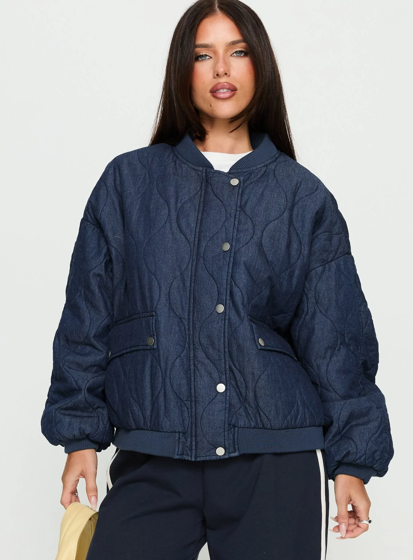Stick Season Quilted Jacket Navy - Image 2