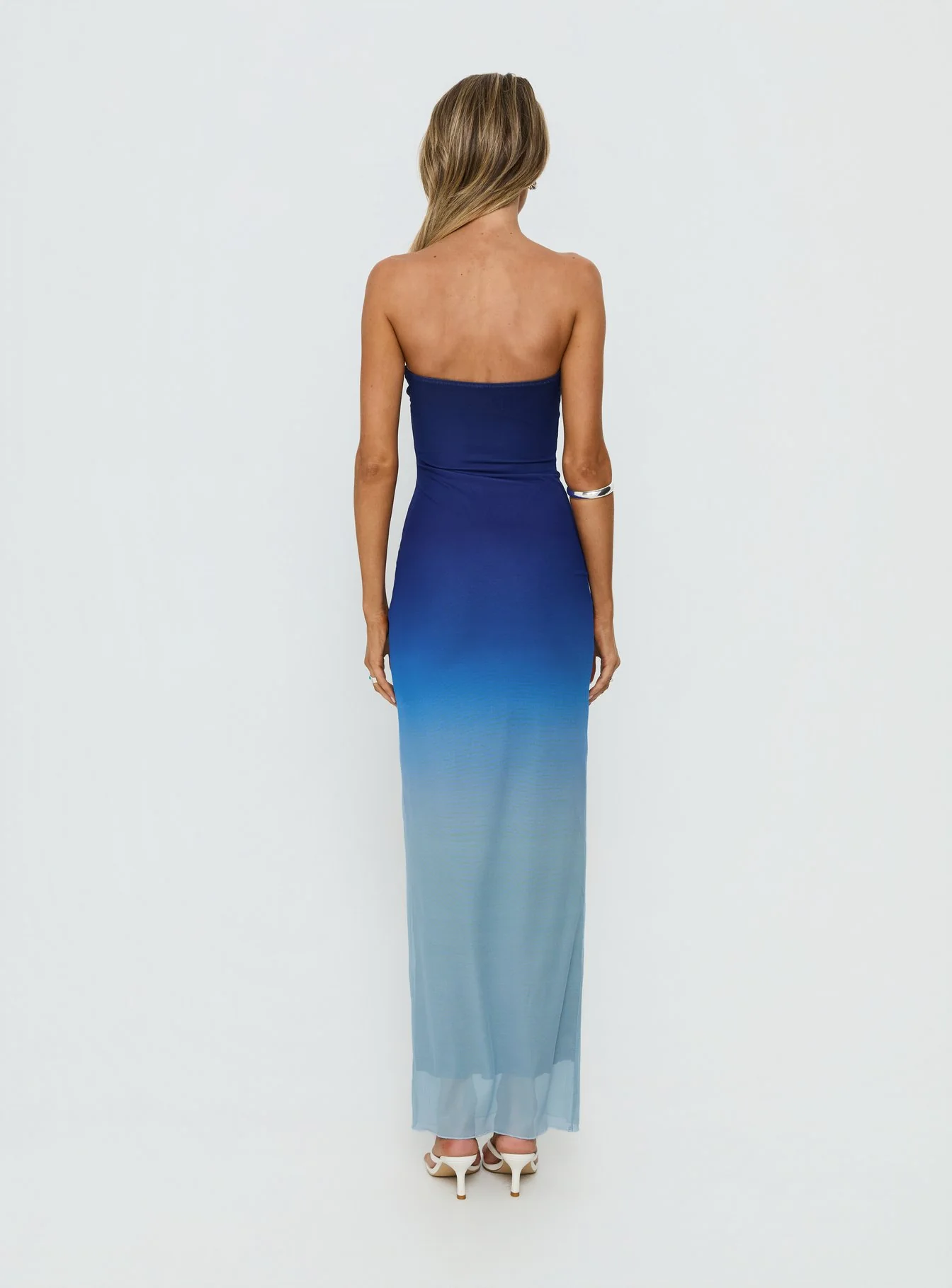 Stolen Love Strapless Maxi Dress Blue Ombre - Image 4