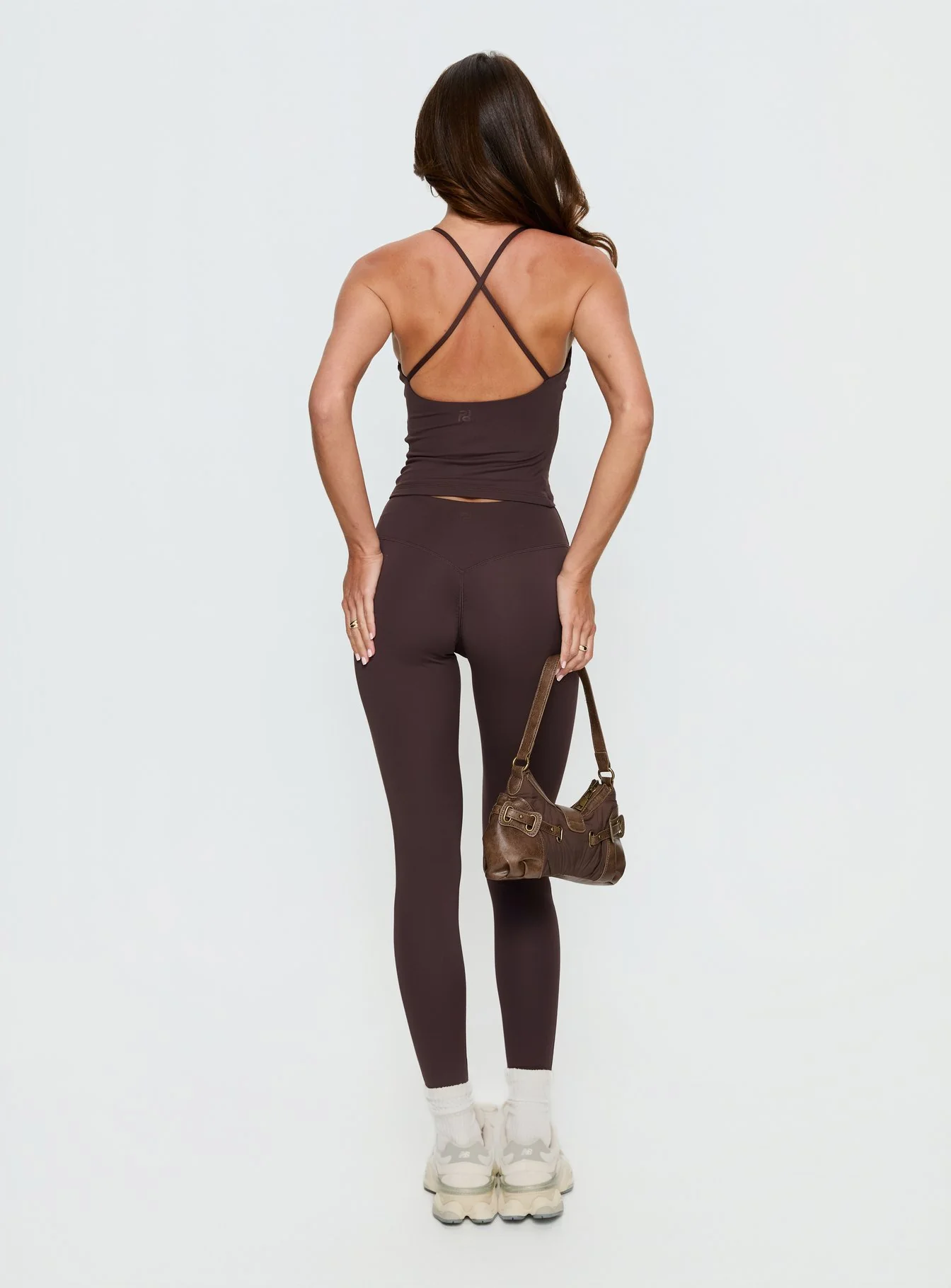 Stride Active Invisible Scrunch Leggings Brown - Image 5