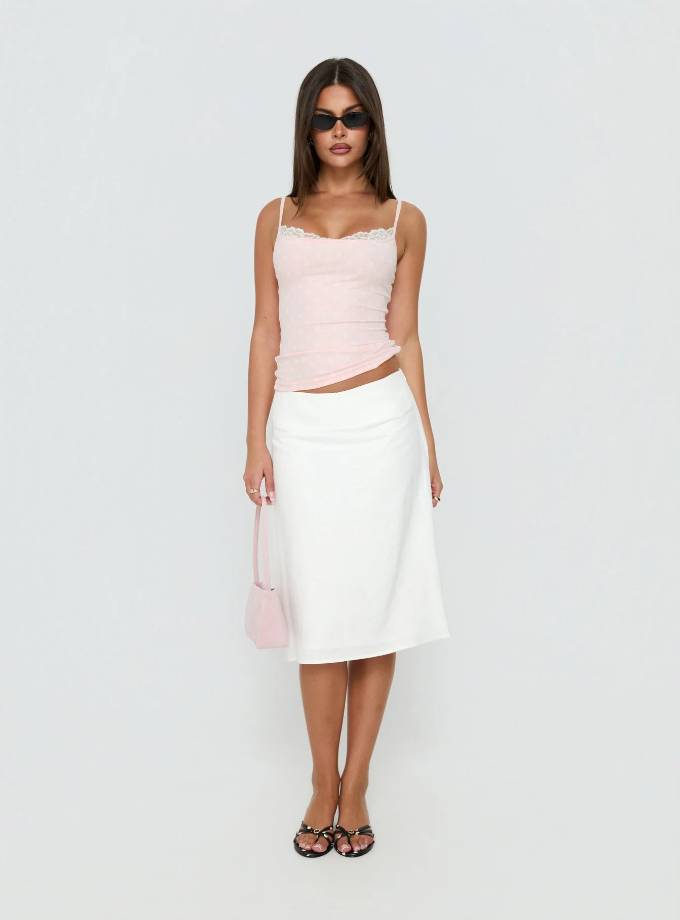 Such Delight Linen Midi Skirt White - Image 3