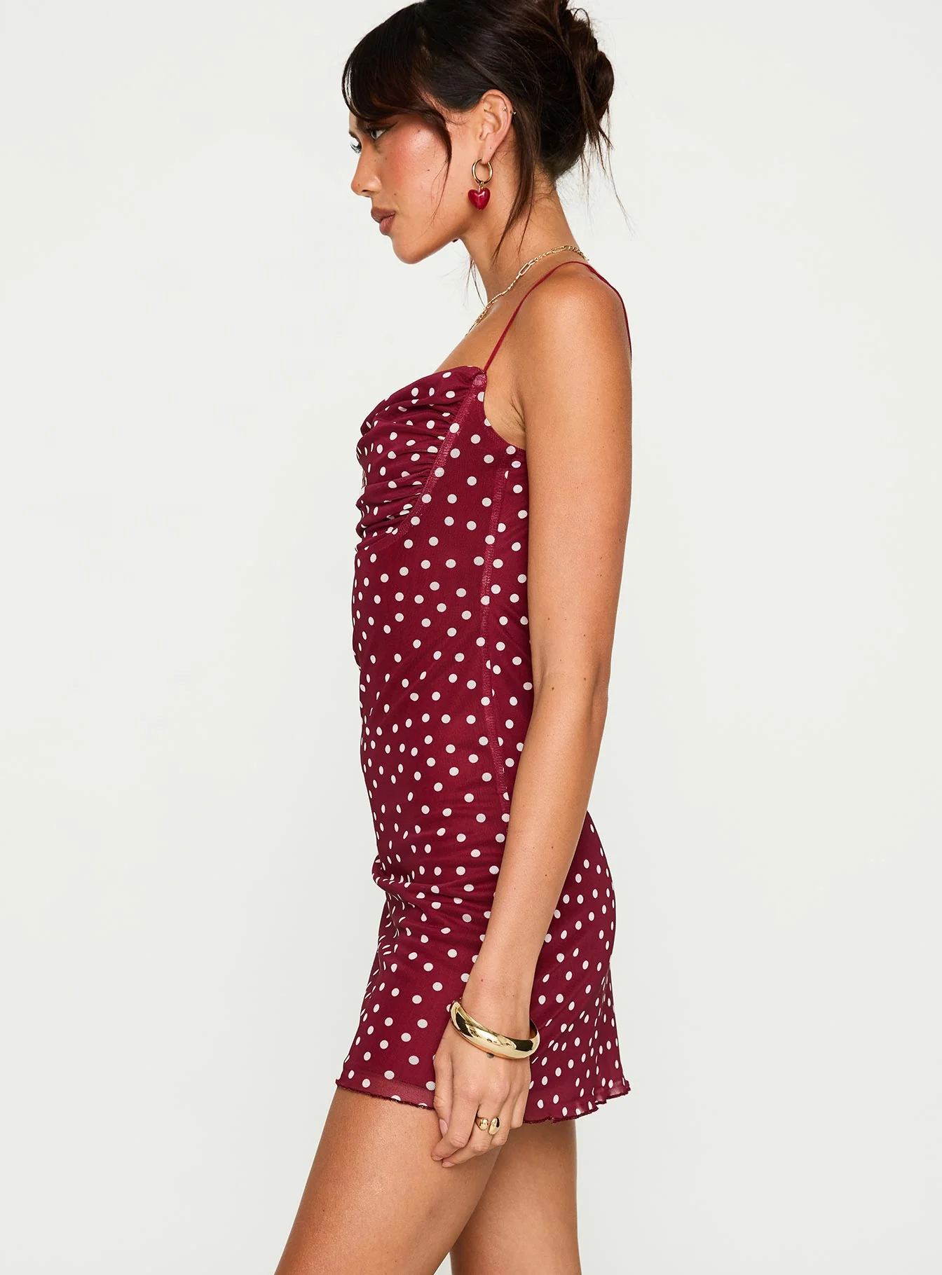 Sugar Mini Dress Red Polka - Image 3