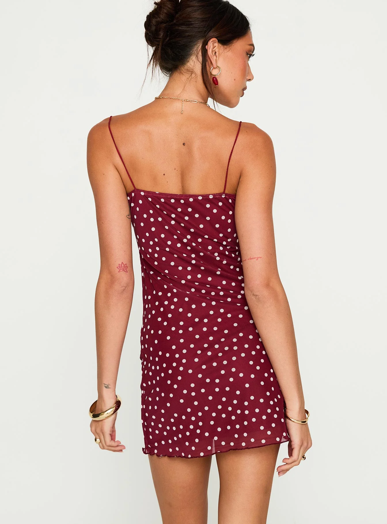 Sugar Mini Dress Red Polka - Image 4