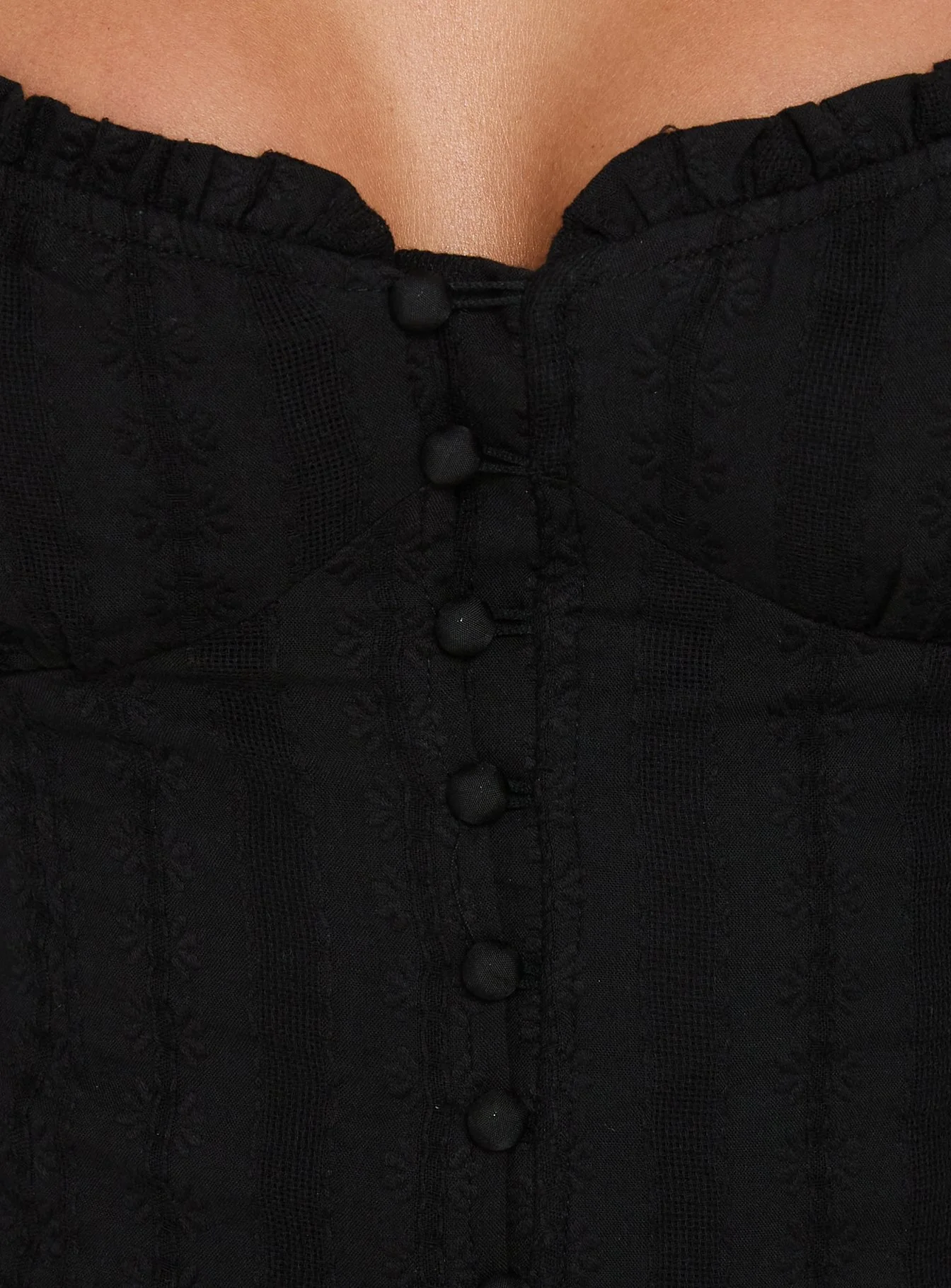 Suiter Frill Detail Top Black - Image 5