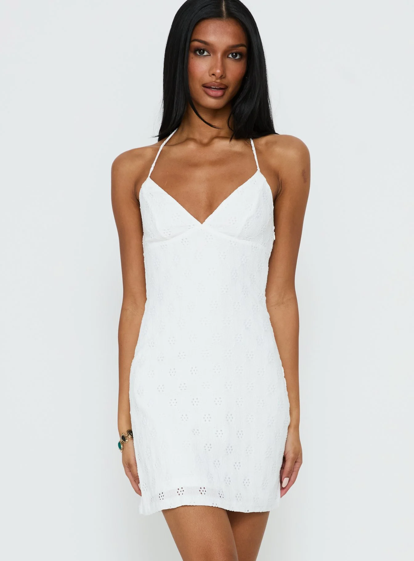 Summer Cider Embroidered Mini Dress White - Image 2