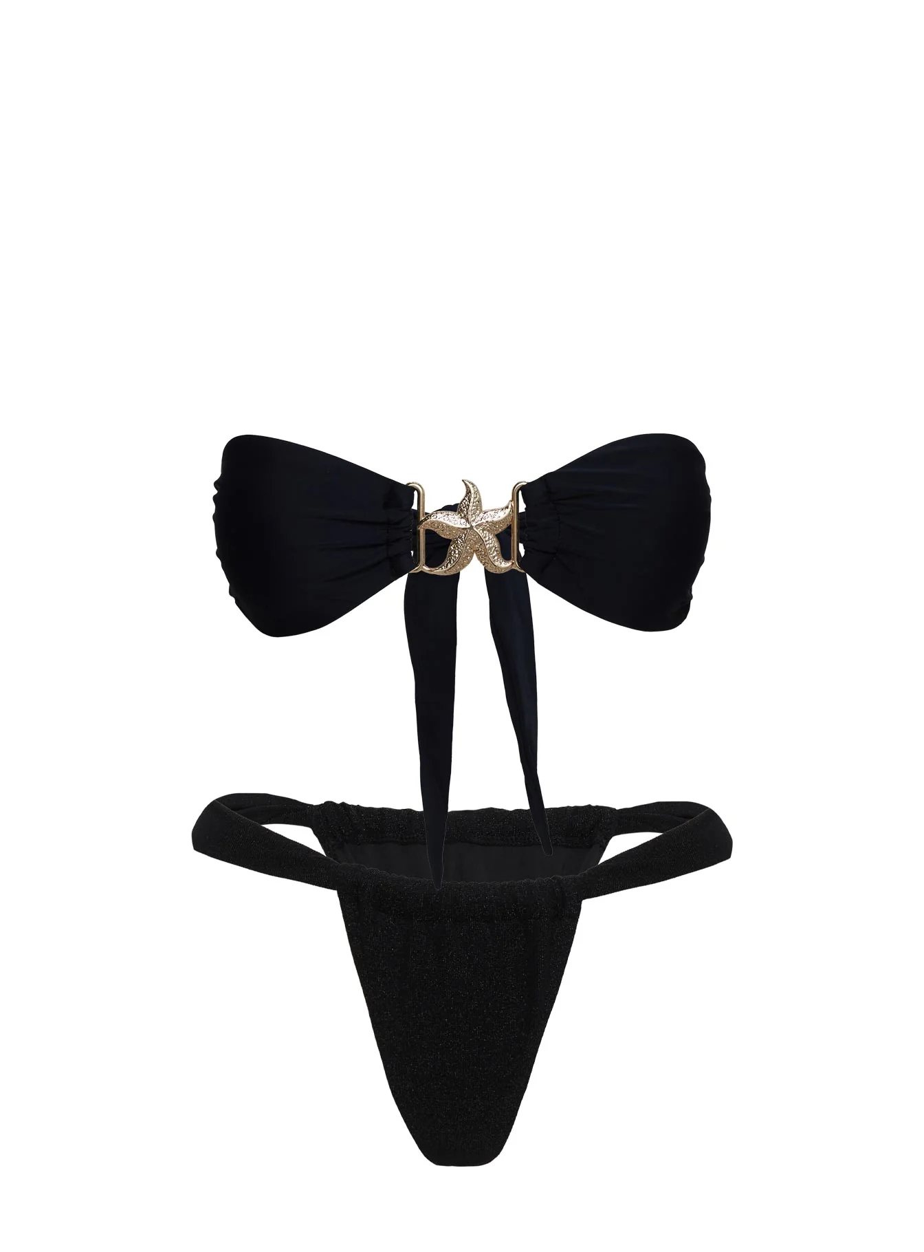 Summer Season Ruched Side Bikini Bottoms Black - Image 5