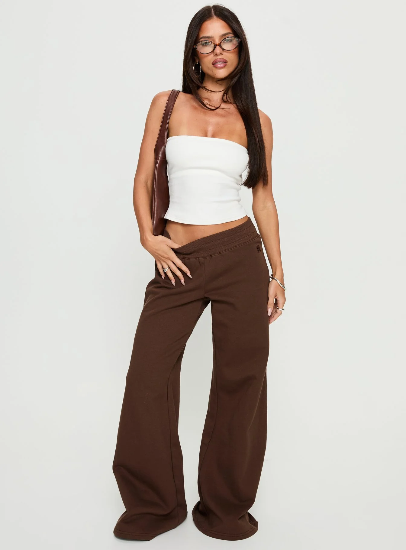 Summits Flared Track Pants Chocolate - Image 2