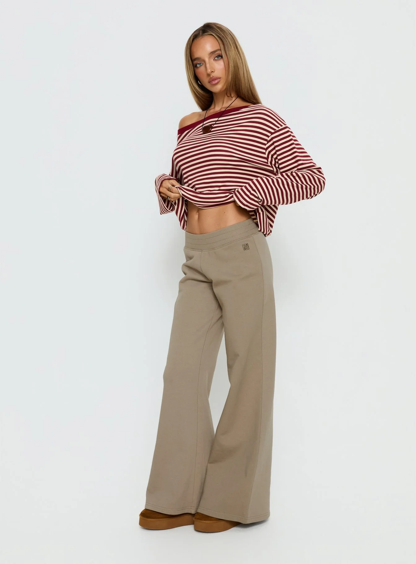 Summits Flared Track Pants Latte - Image 4