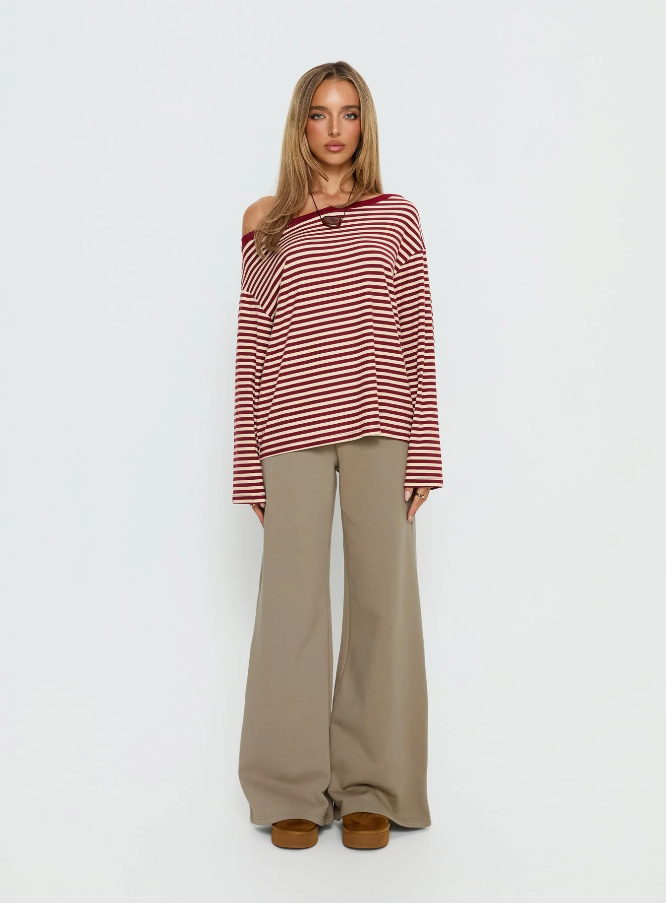 Summits Flared Track Pants Latte - Image 7