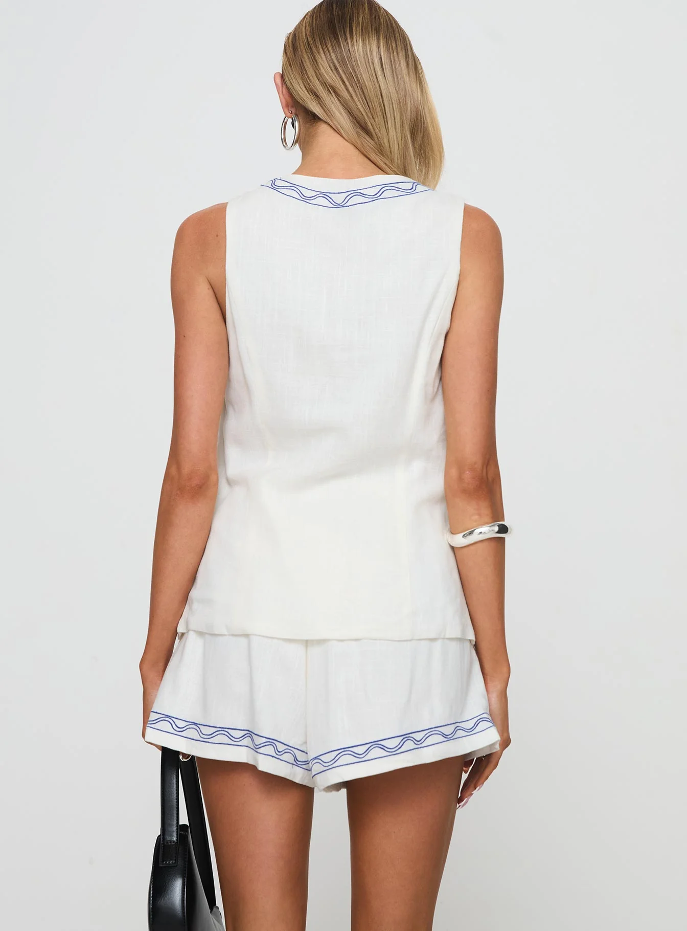 Sun And Palm Trees Vest Set White / Blue - Image 6