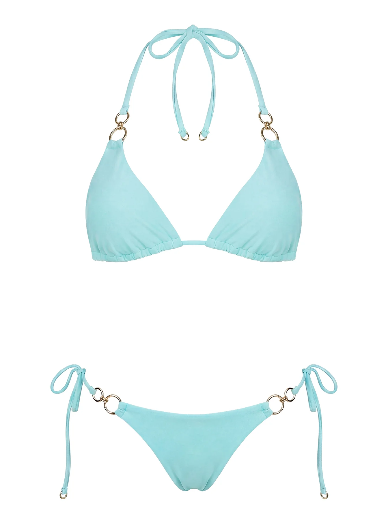 Sun Drenched Hardware Detail Bikini Top Blue - Image 5