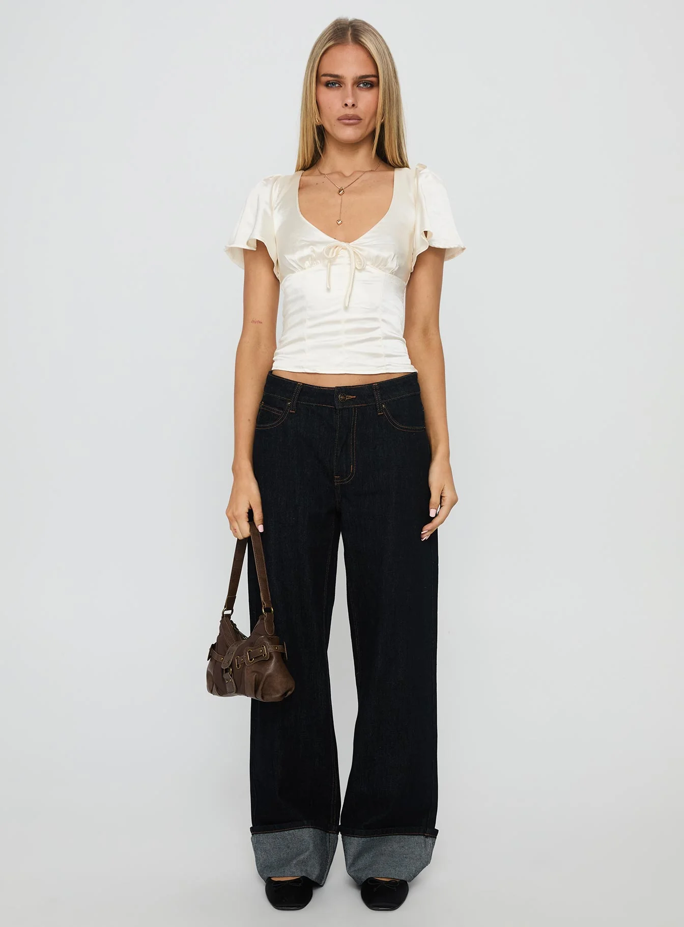 Sun Will Rise Tie Detail Top Cream - Image 7