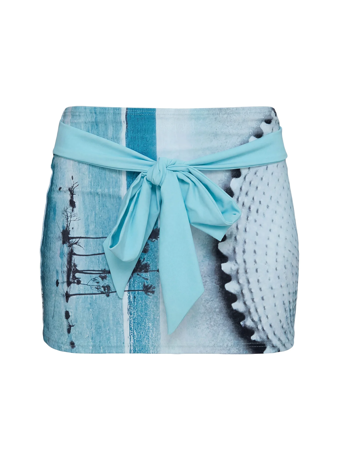 Sundown Haze Tie Detail Swim Skirt Blue - Image 5