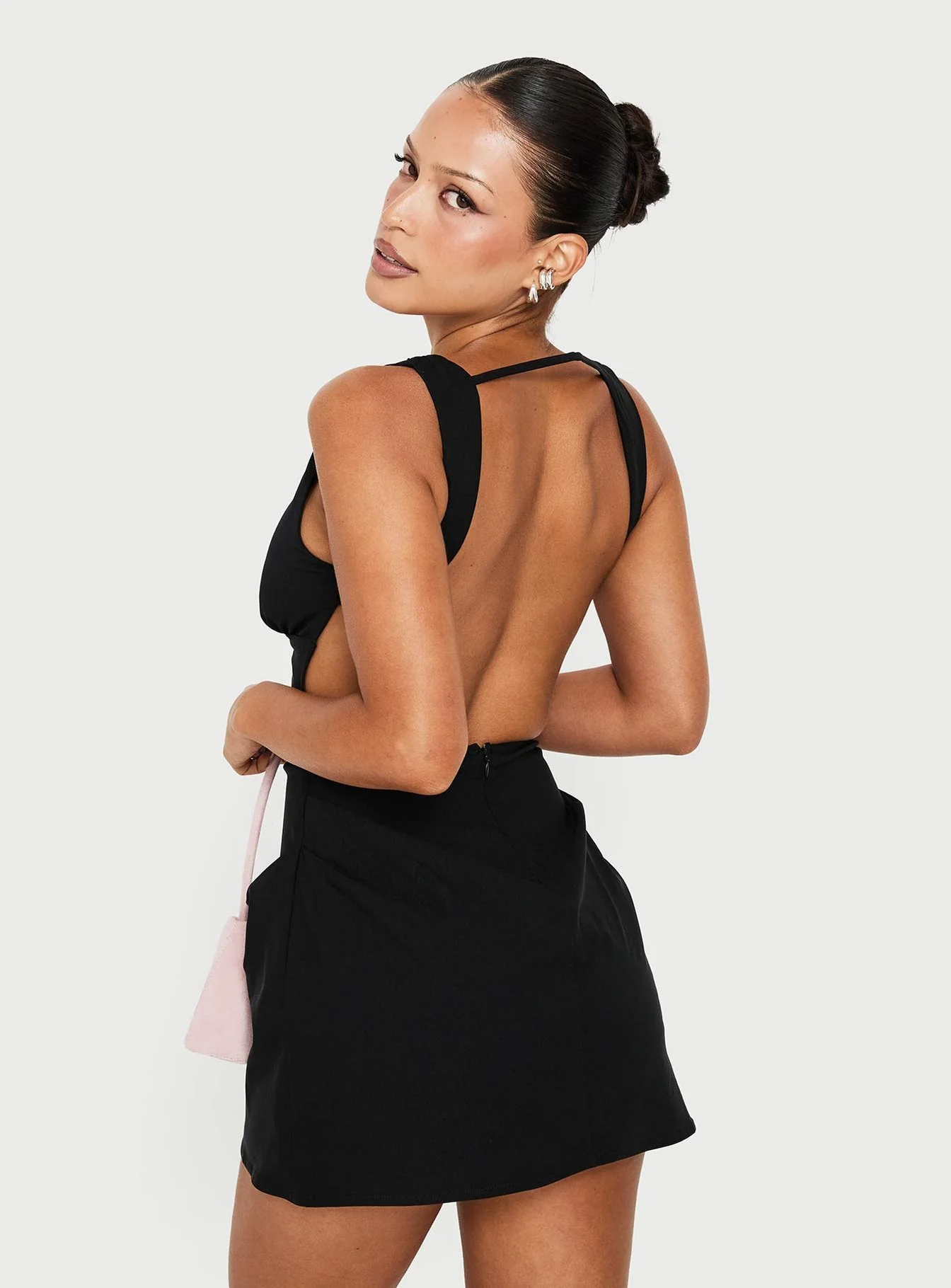 Sunswept Open Back Mini Dress Black - Image 8