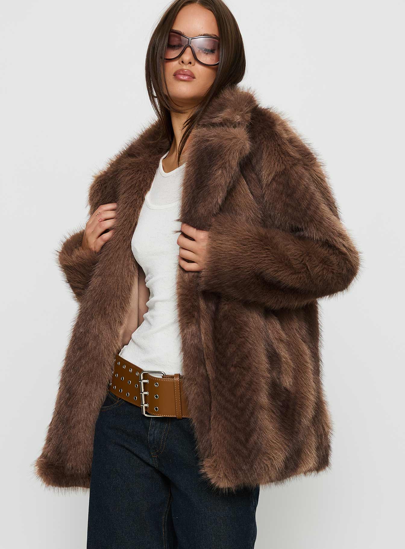 Super Trouper Faux Fur Jacket Multi - Image 4