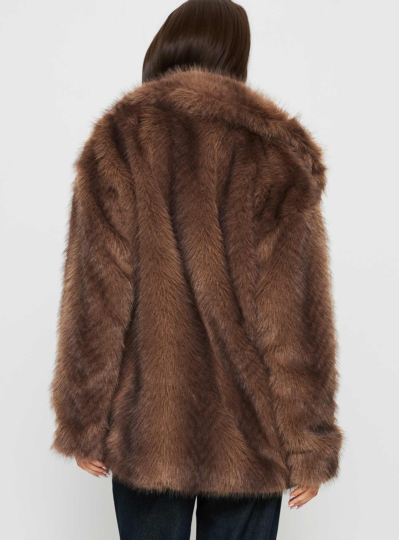 Super Trouper Faux Fur Jacket Multi - Image 5