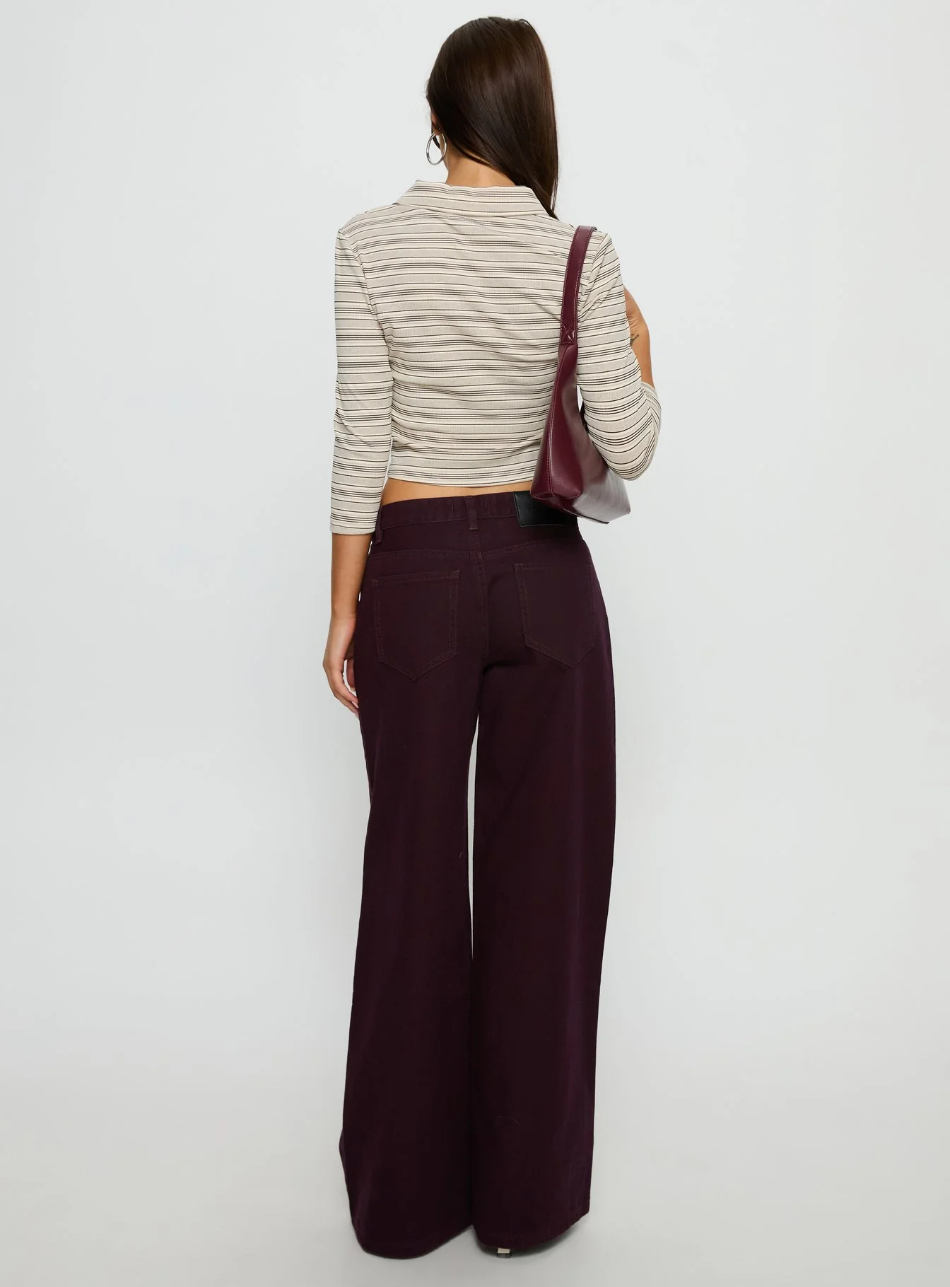 Supercut Low Rise Baggy Pleat Jeans Currant - Image 4