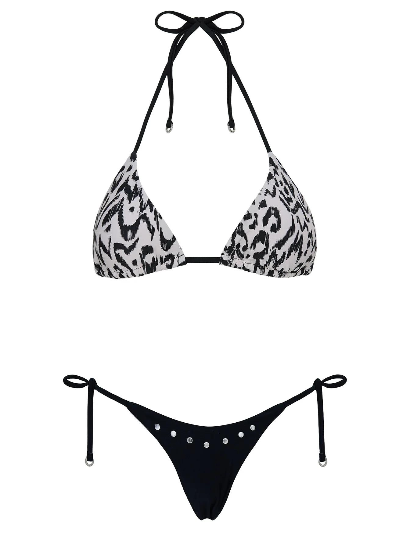 Suprezza Studded Tie Side Bikini Bottoms Black - Image 5