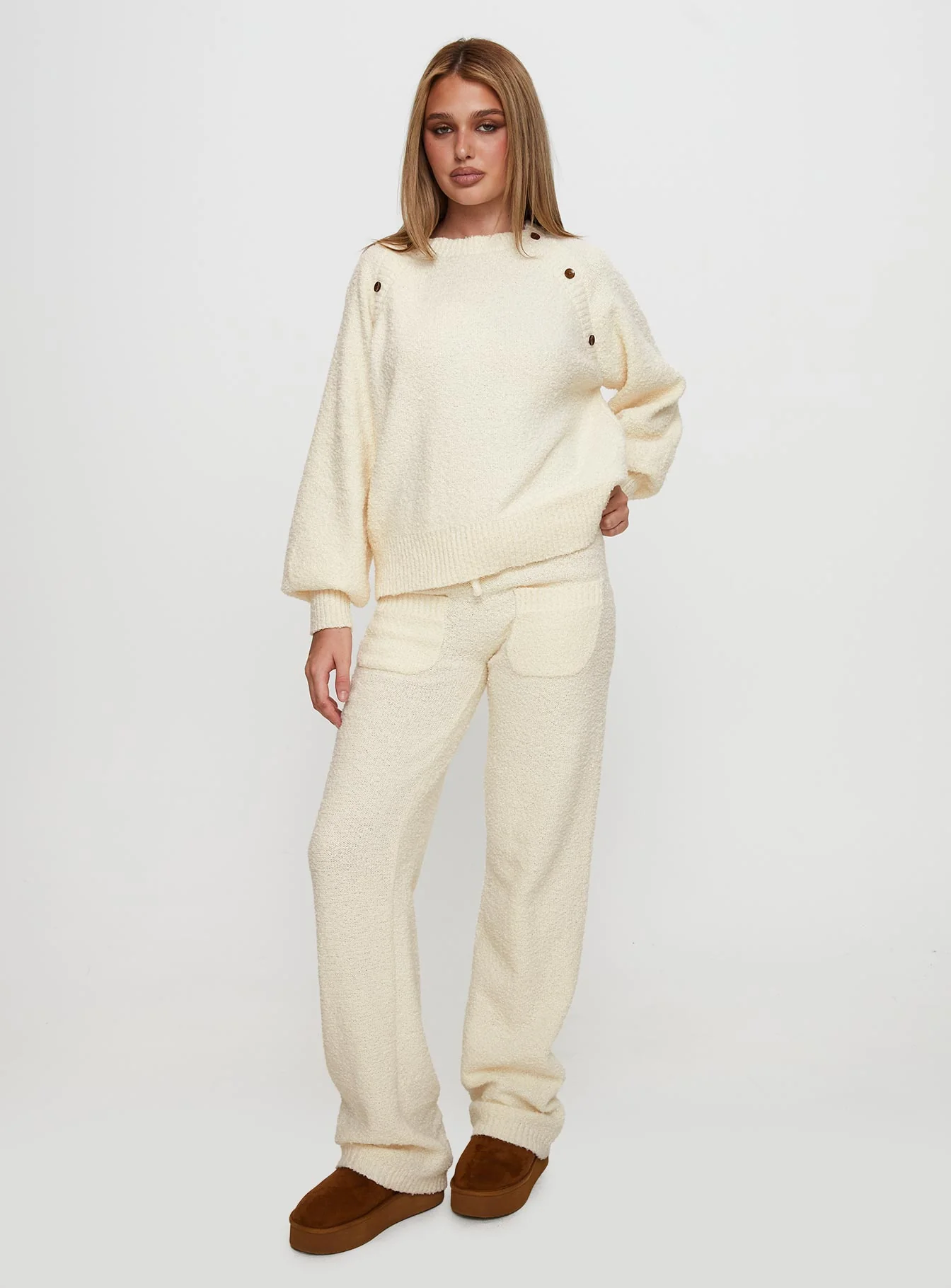 Susi Fluffy Knit Sweater Ivory - Image 3