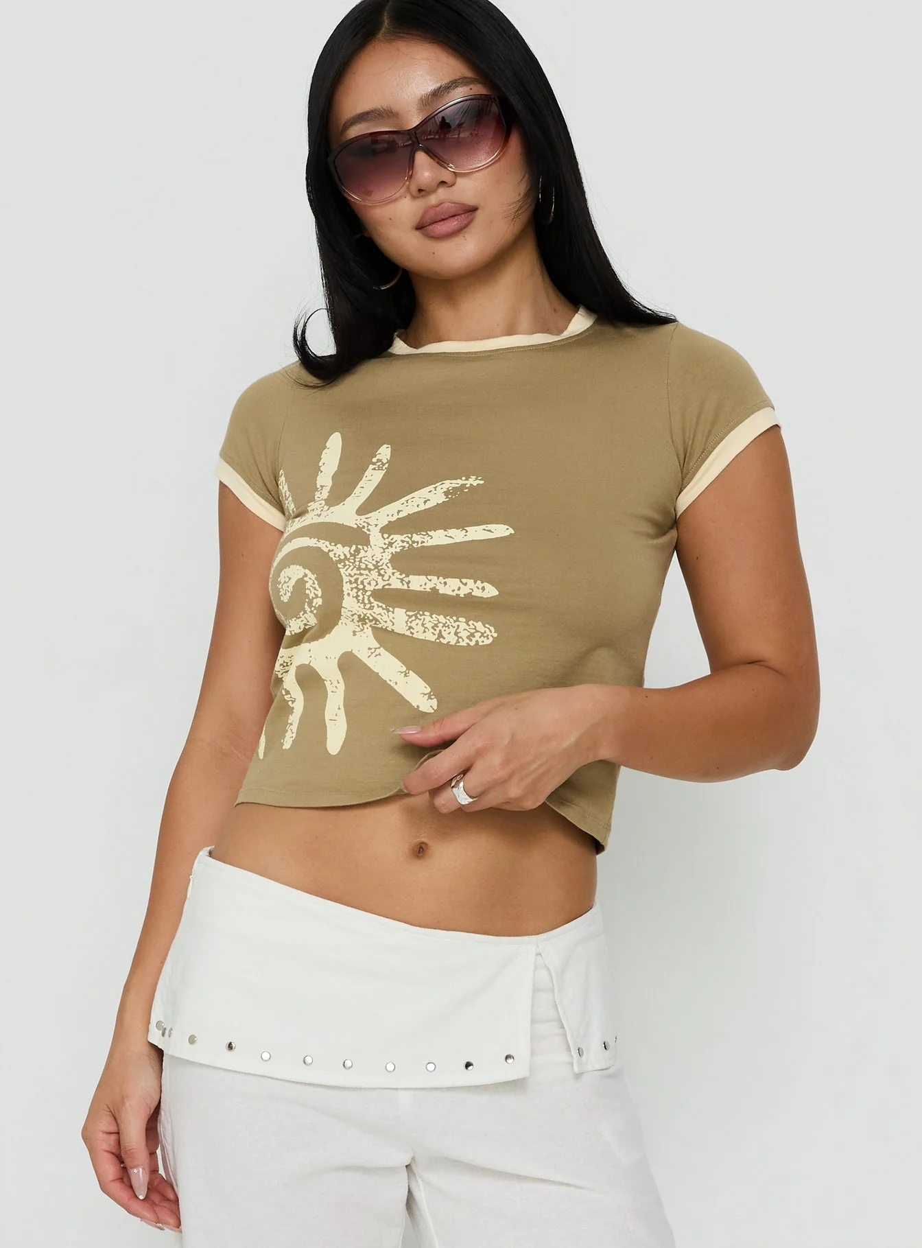 Sutin Tee Khaki Buttermilk Shell - Image 2