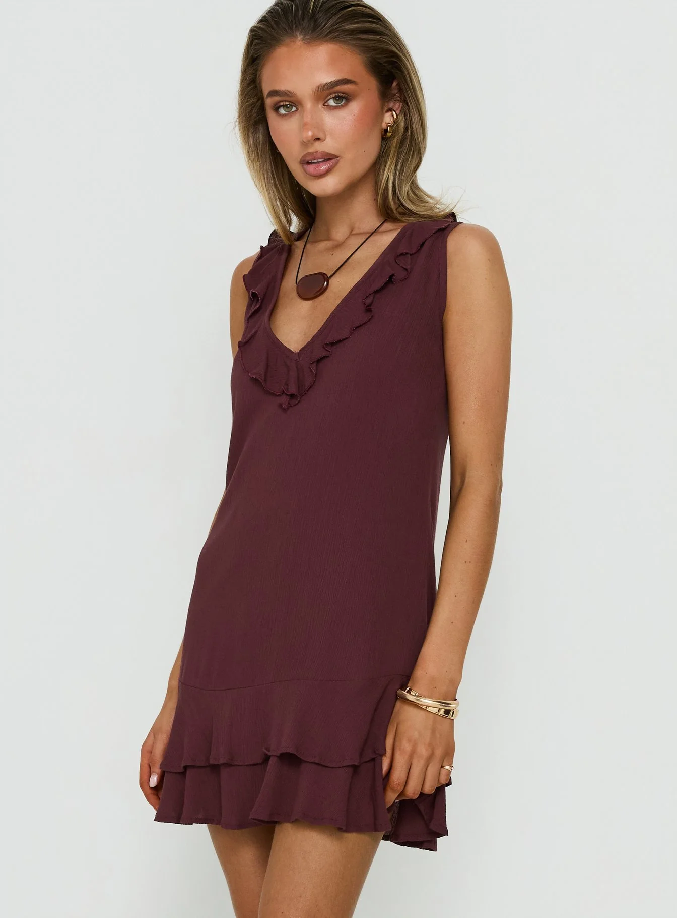Swade Mini Dress Crinkle Plum - Image 4