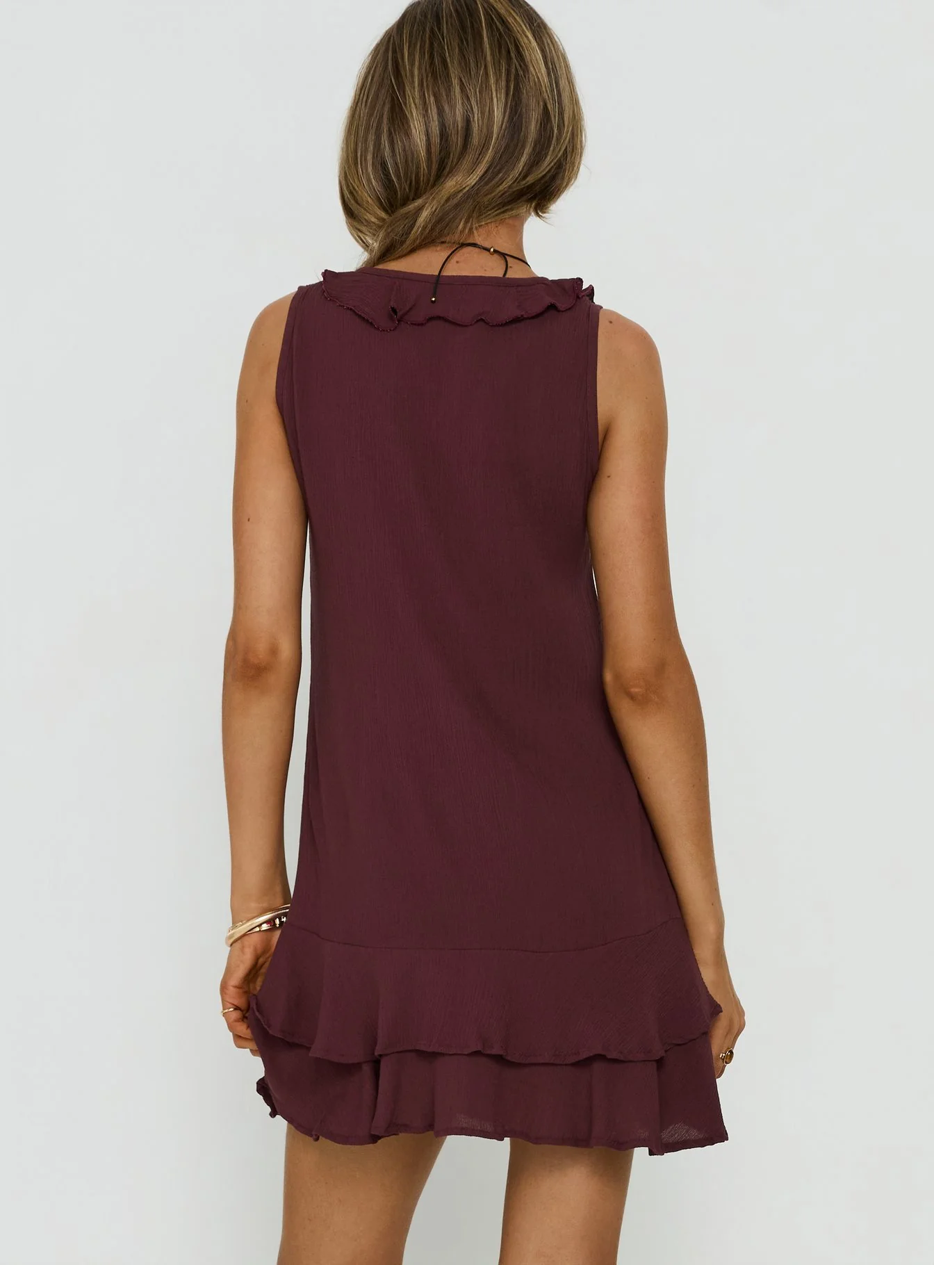 Swade Mini Dress Crinkle Plum - Image 5