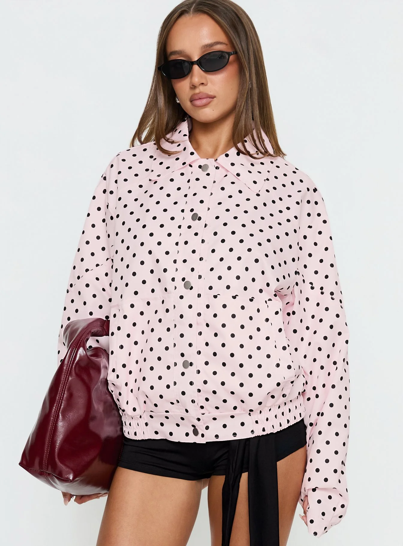 Swayer Oversized Jacket Pink Polka Dot - Image 2