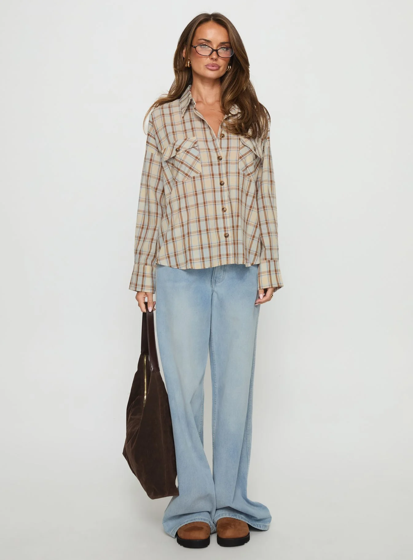 Sweet Summer Flannel Top Blue Check - Image 7