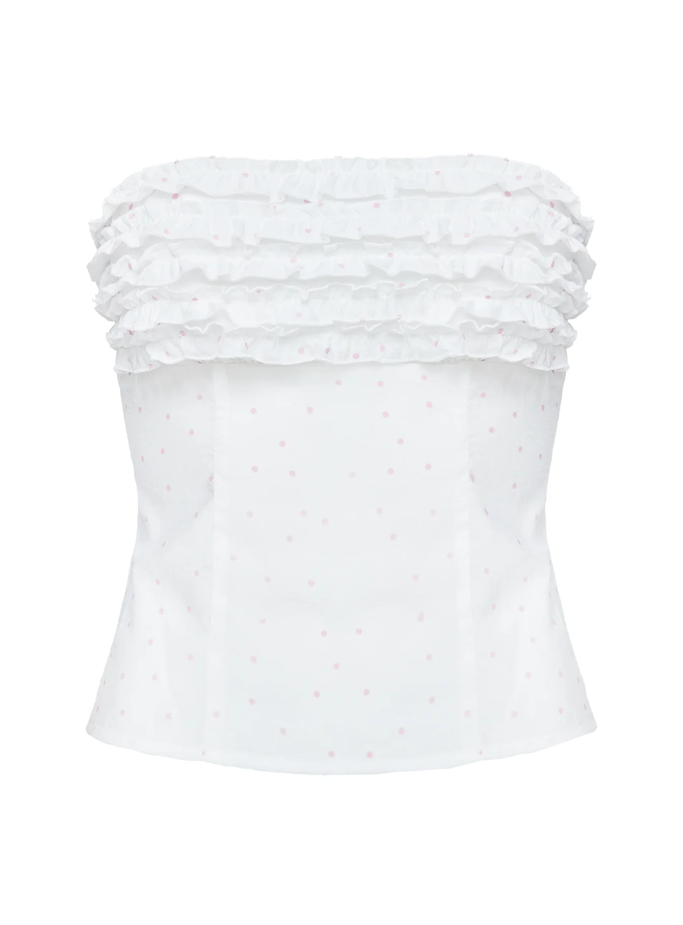 Swingset Love Strapless Top White / Pink Dot - Image 5