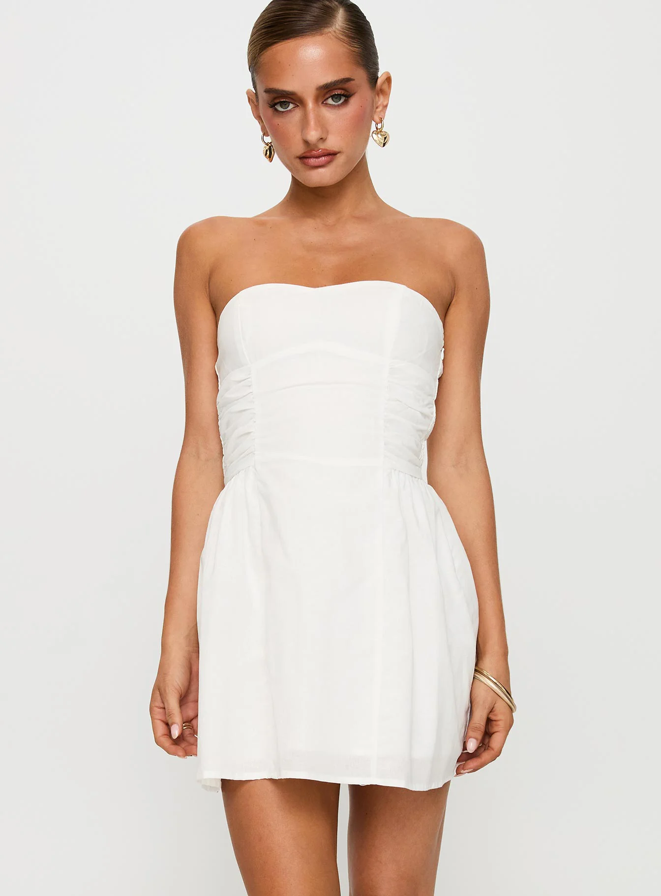 Sybille Strapless Mini Dress White - Image 2