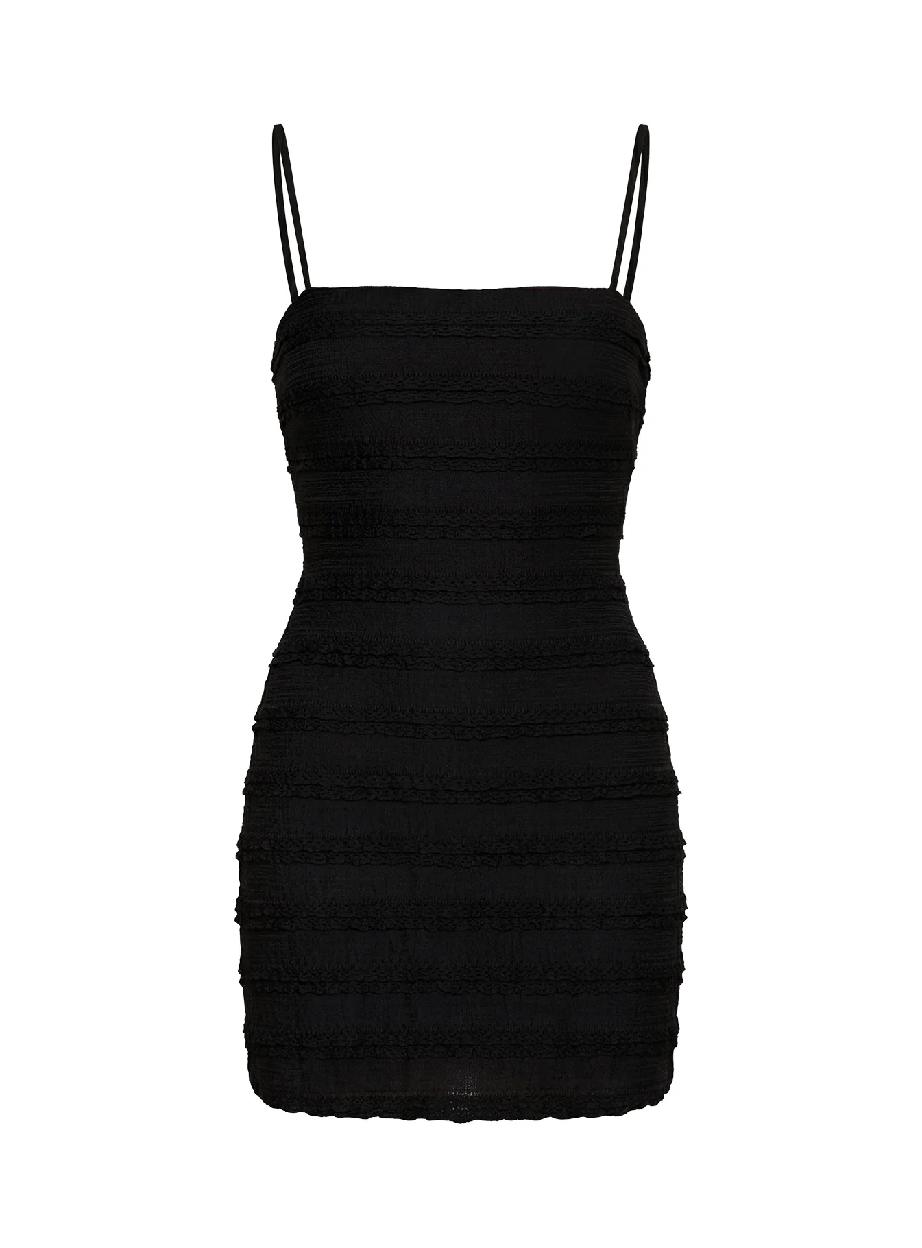 Sylvana Textured Mini Dress Black - Image 9