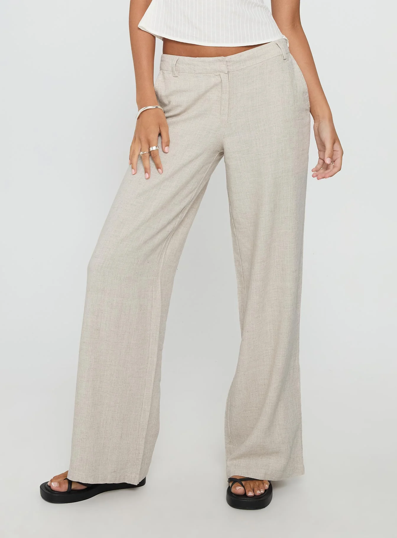 Syrena Tailored Wide Leg Pant Natural - Image 2