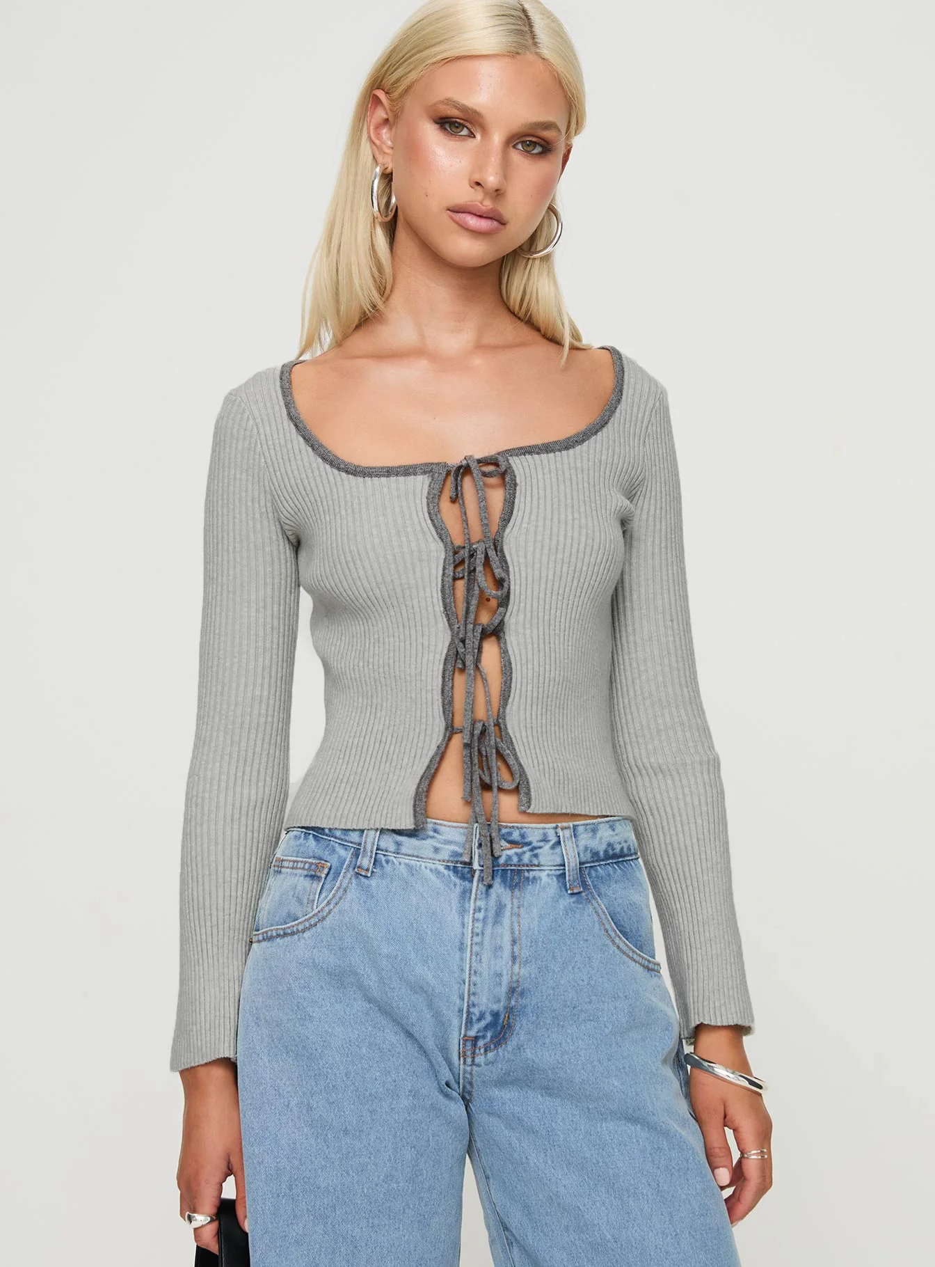 Tahlea Long Sleeve Top Grey - Image 2