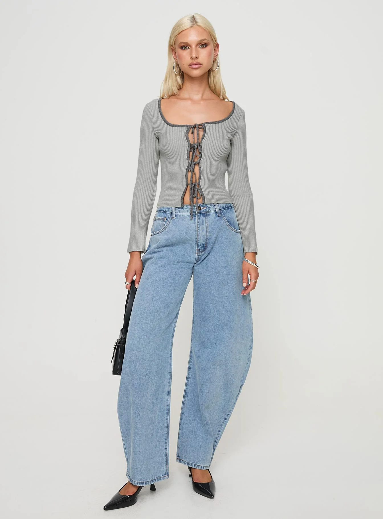 Tahlea Long Sleeve Top Grey - Image 3