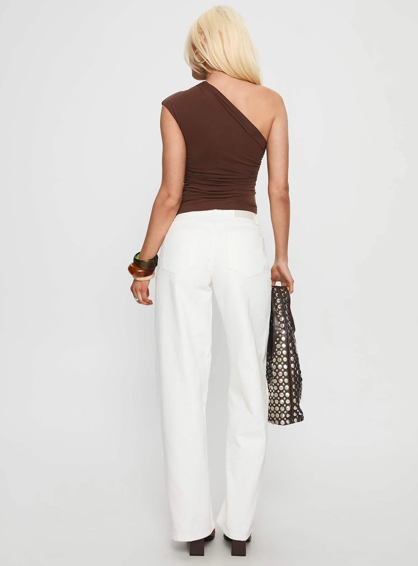 Taji Mid Rise Wide Leg Jeans White - Image 5