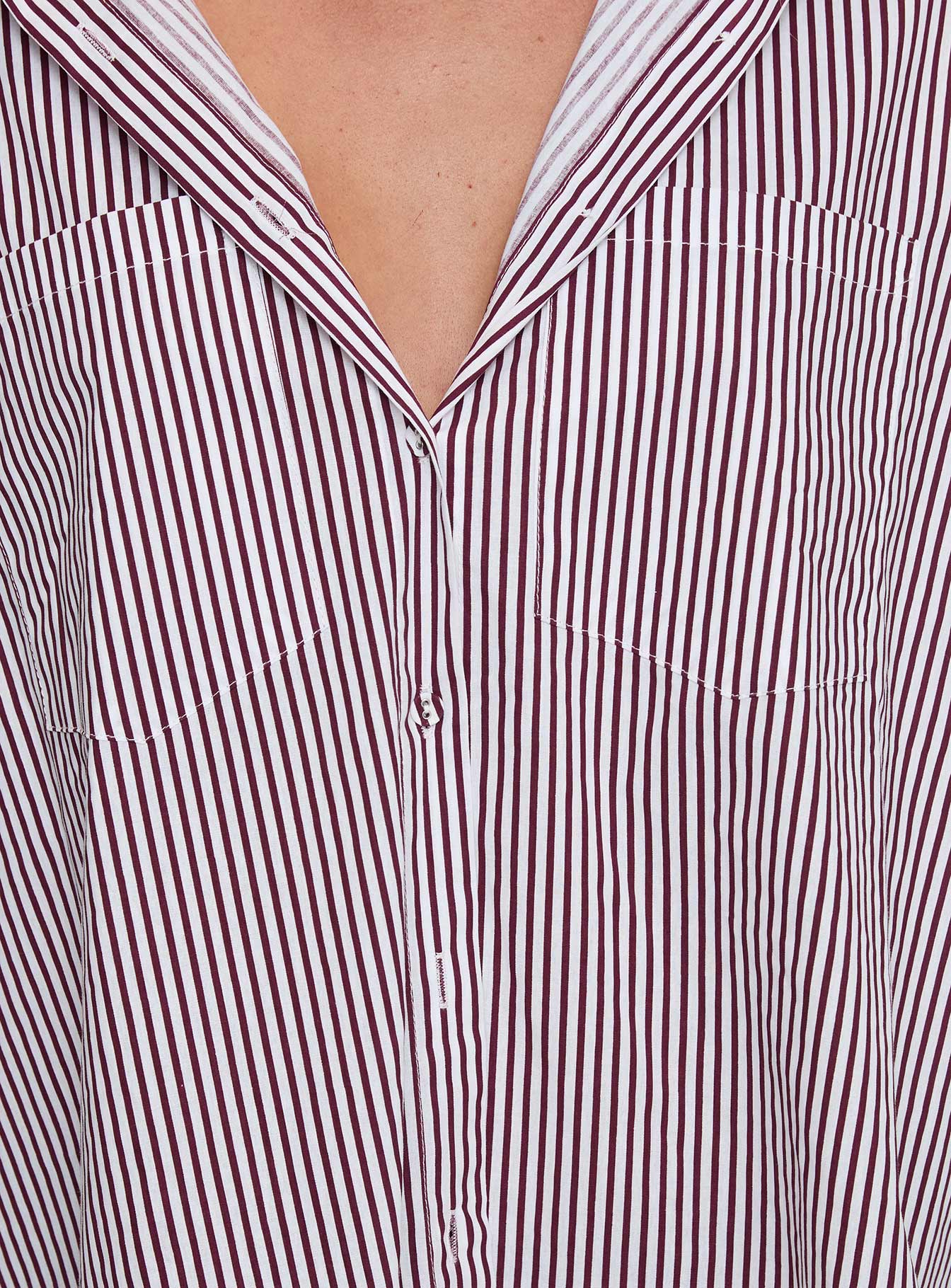 Takes You Far Shirt Burgundy Stripe - Image 6