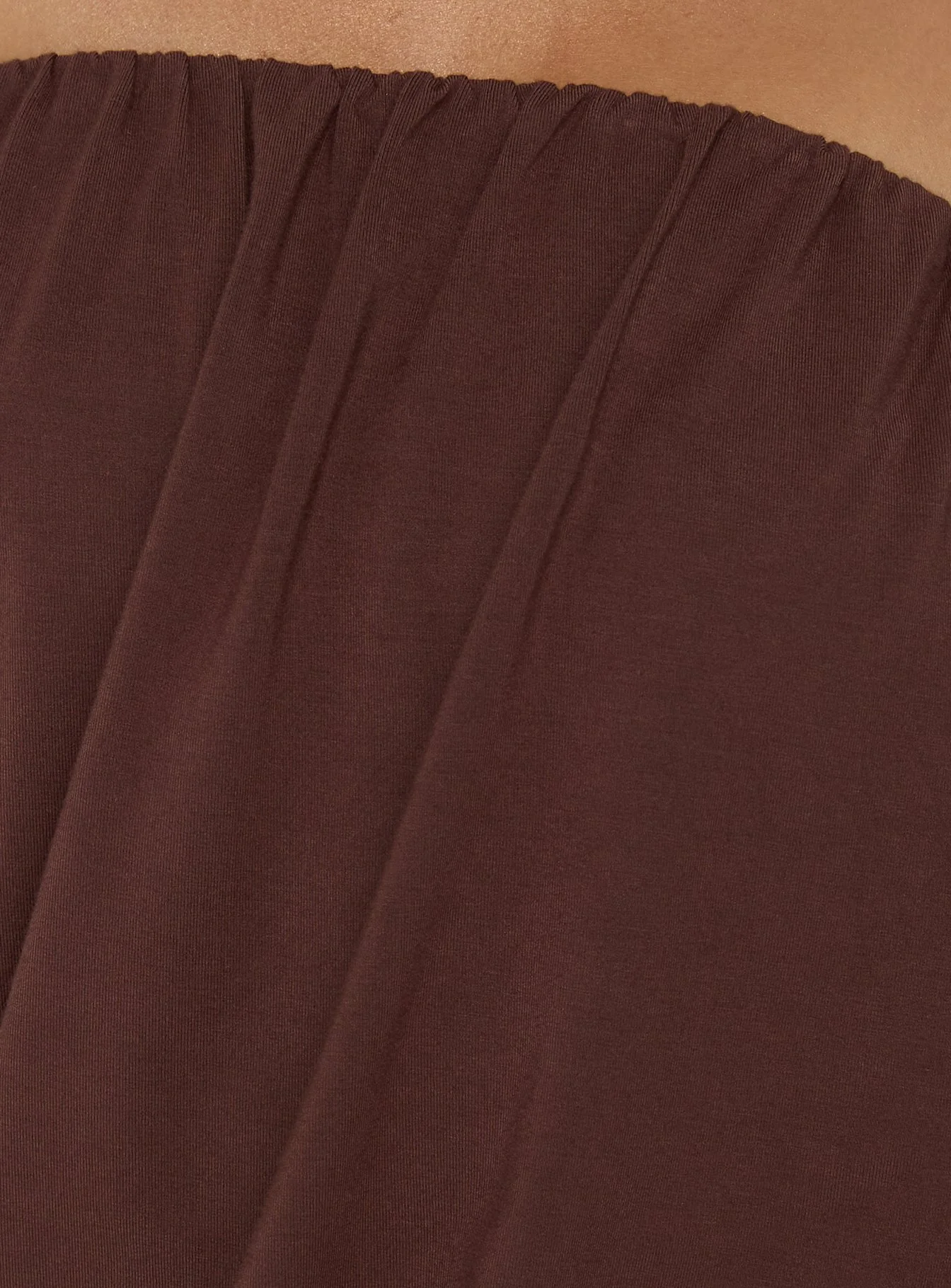 Taleisa Gathered Drape Strapless Top Brown - Image 6