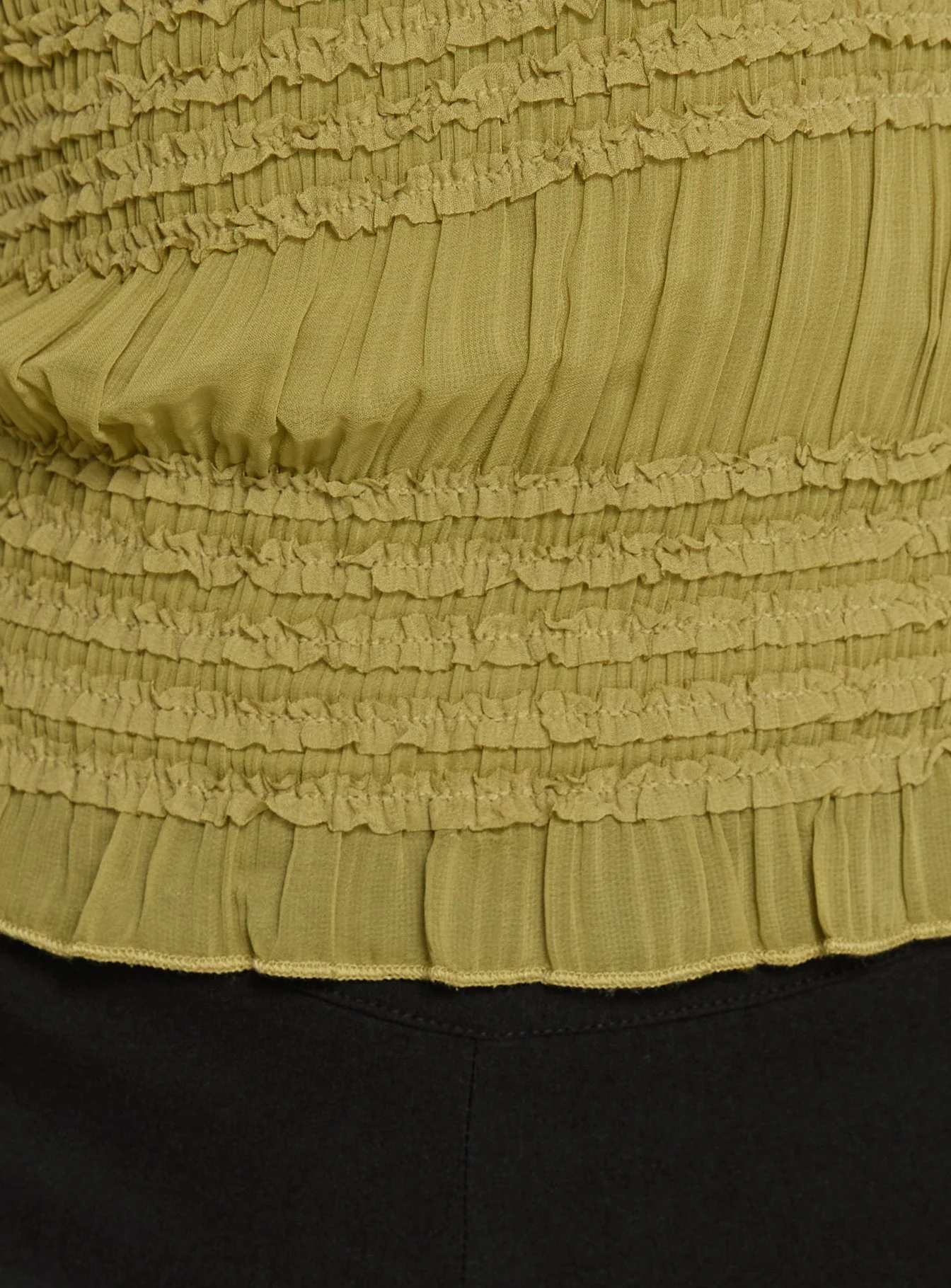 Talyn Cap Sleeve Frill Top Olive - Image 7