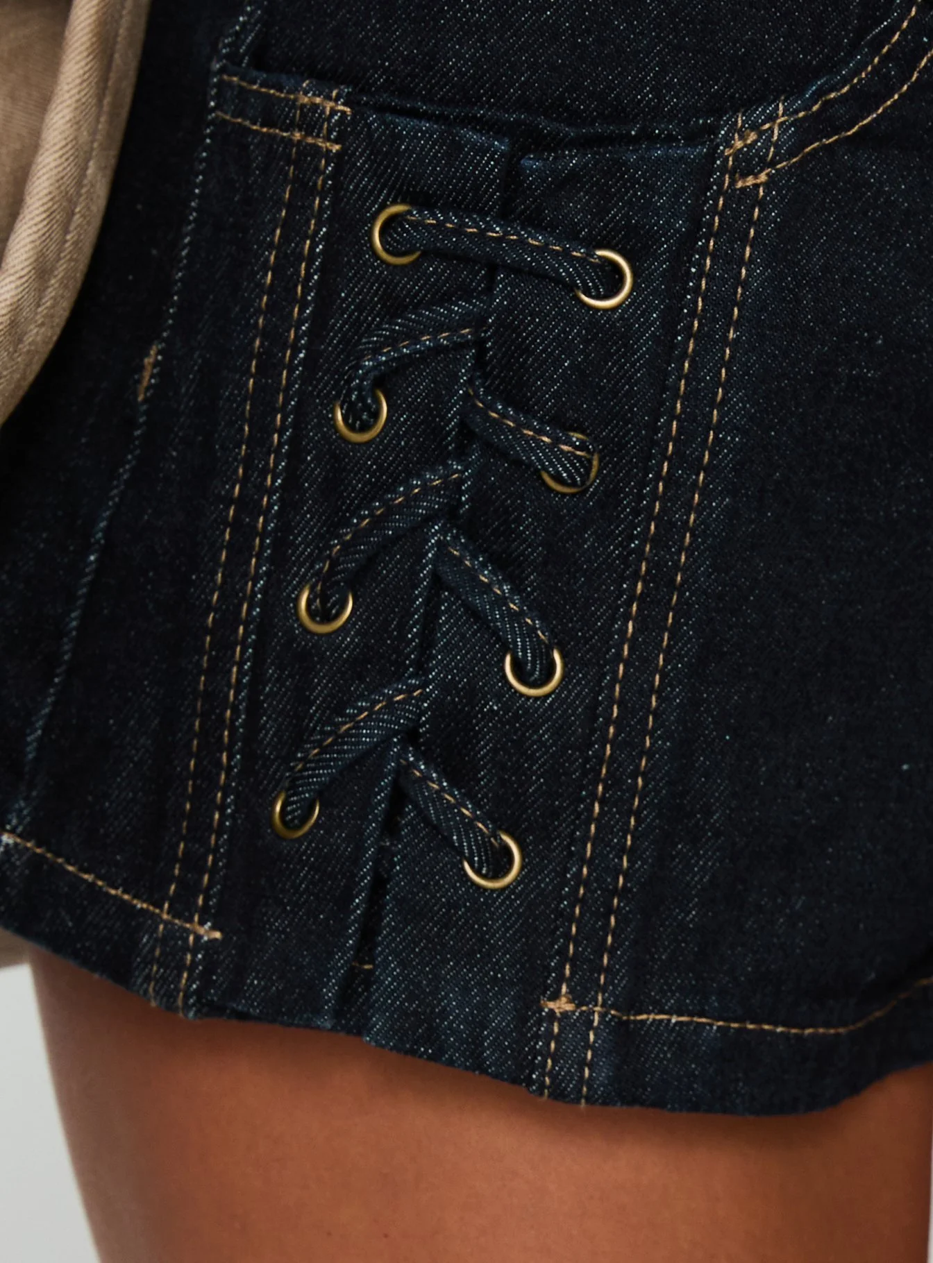 Tamarra Tie Up Micro Shorts Raw Denim - Image 7