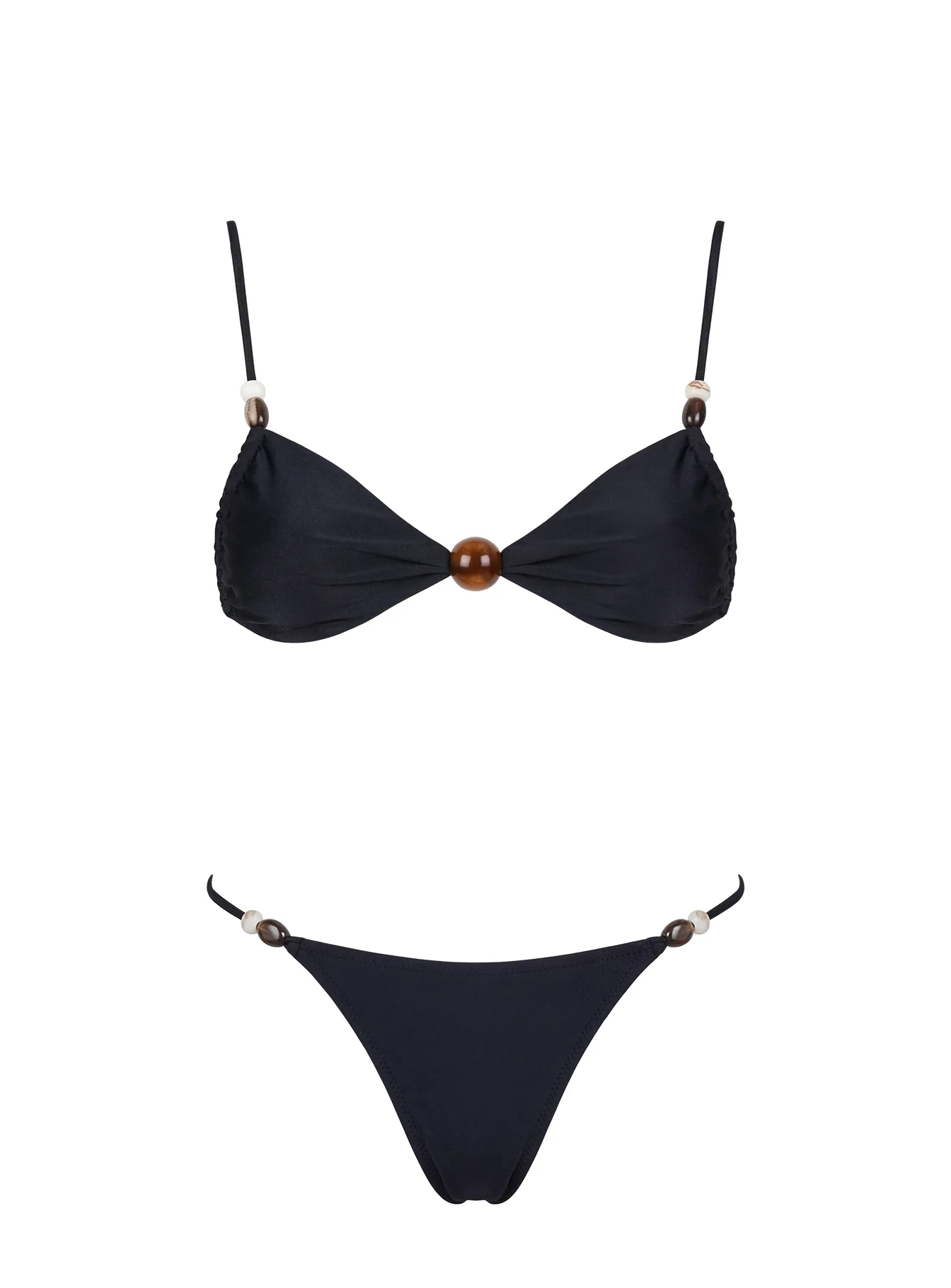 Tan Lines Bead Detail Bikini Bottoms Black - Image 5